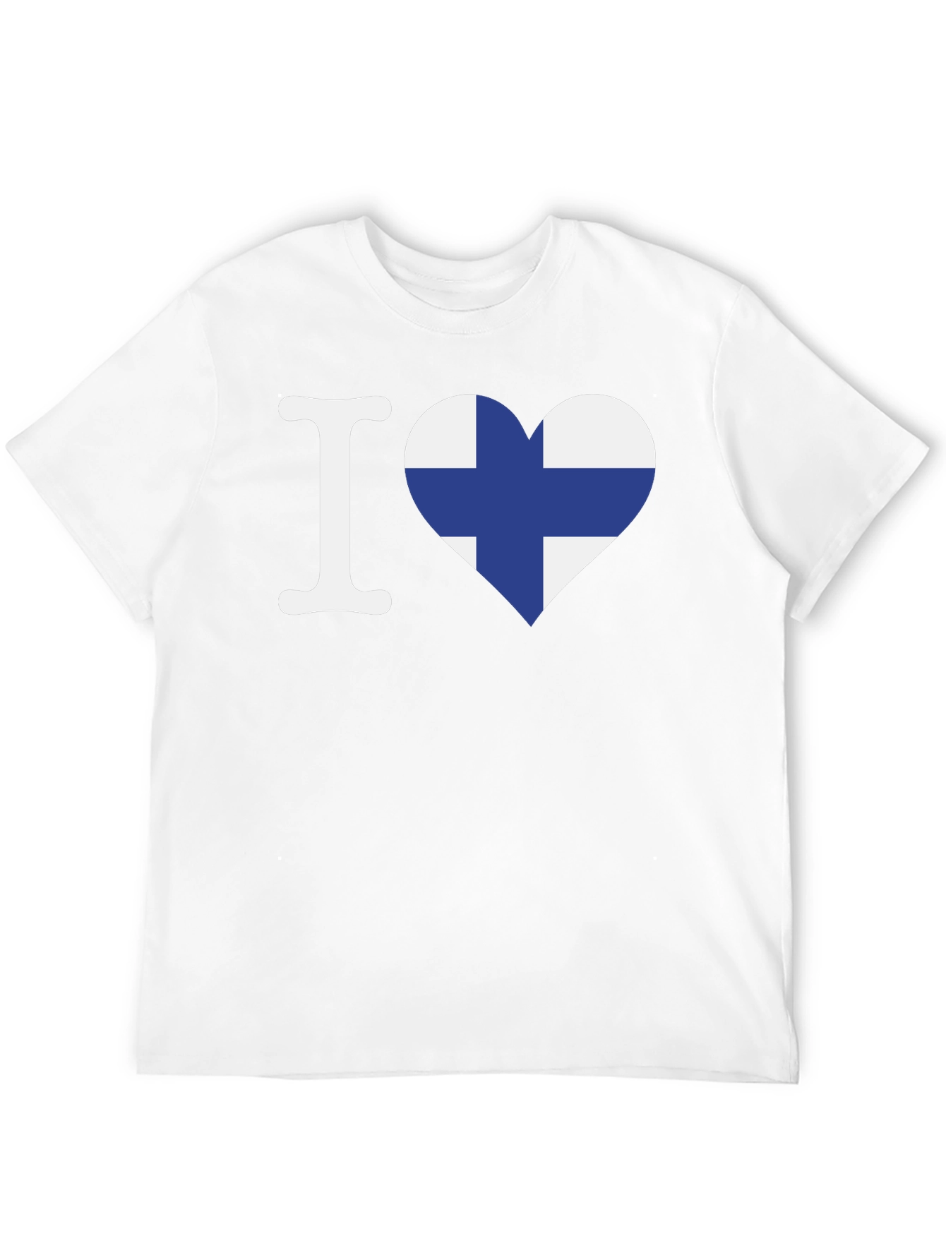 Finland Flag Heart Graphic Tee - Black Cotton Shirt