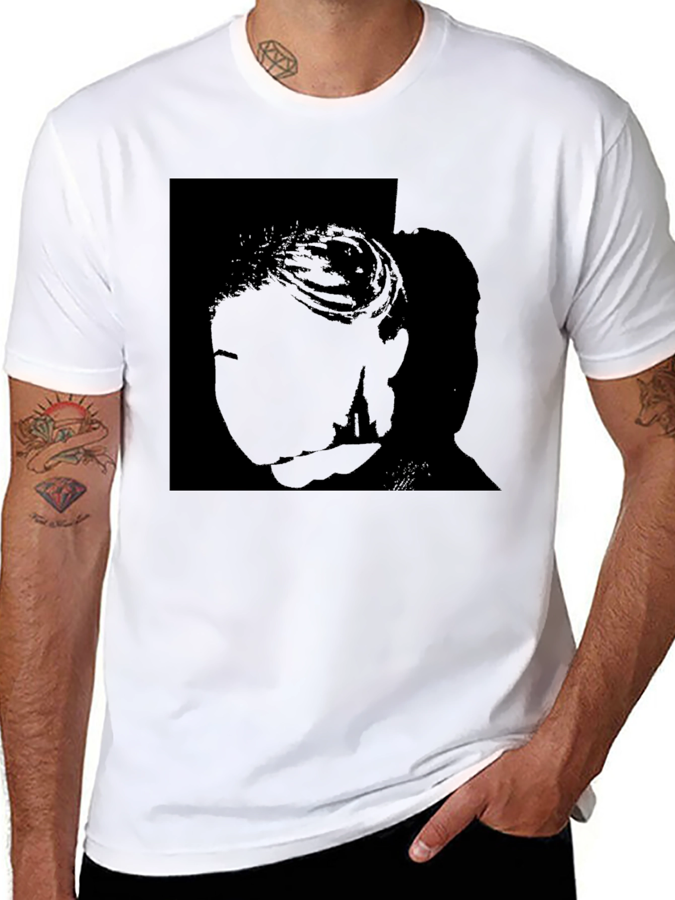 Black Silhouette Graphic Tee - Modern Style