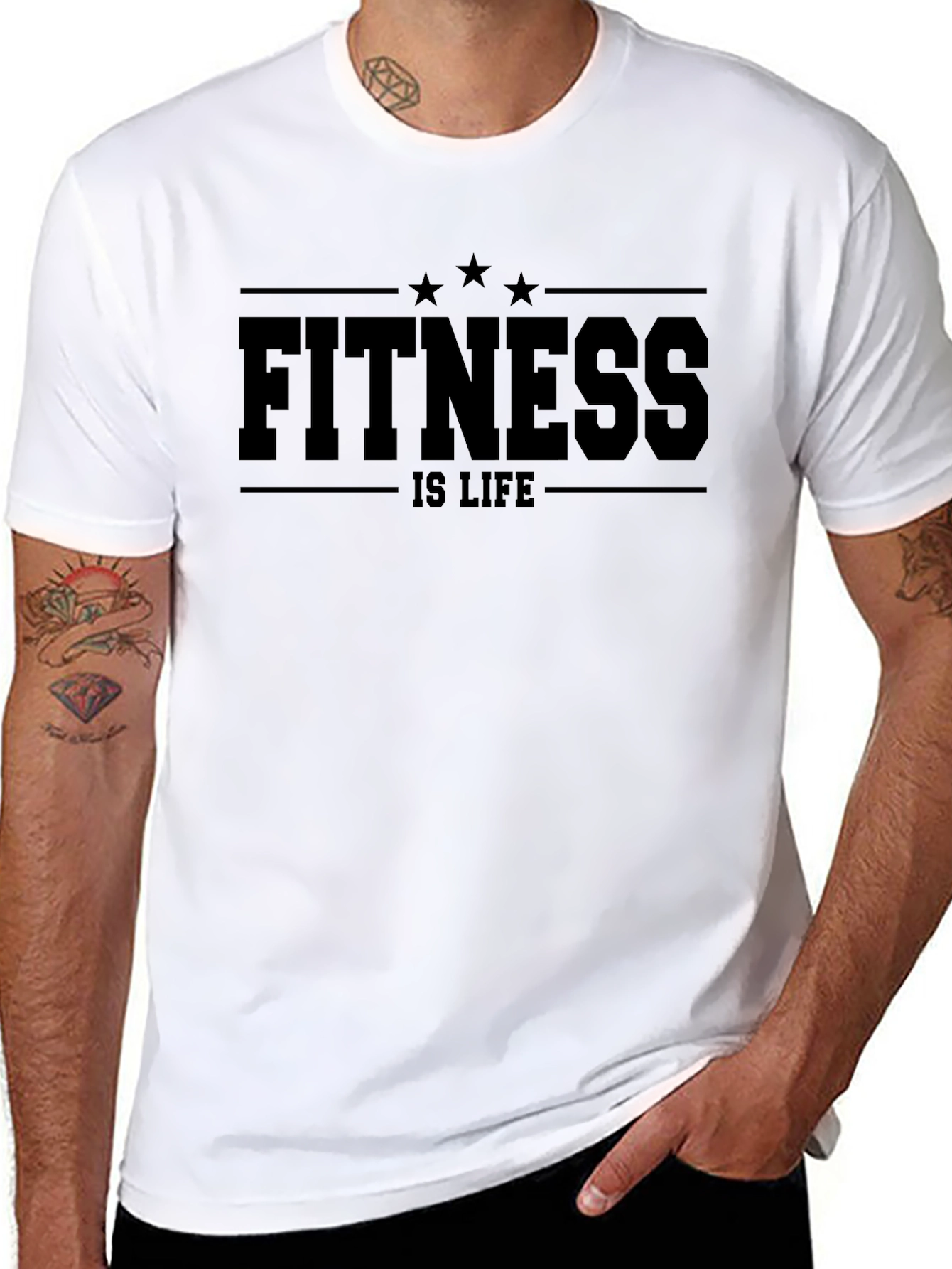 Fitness is Life - Black T-Shirt