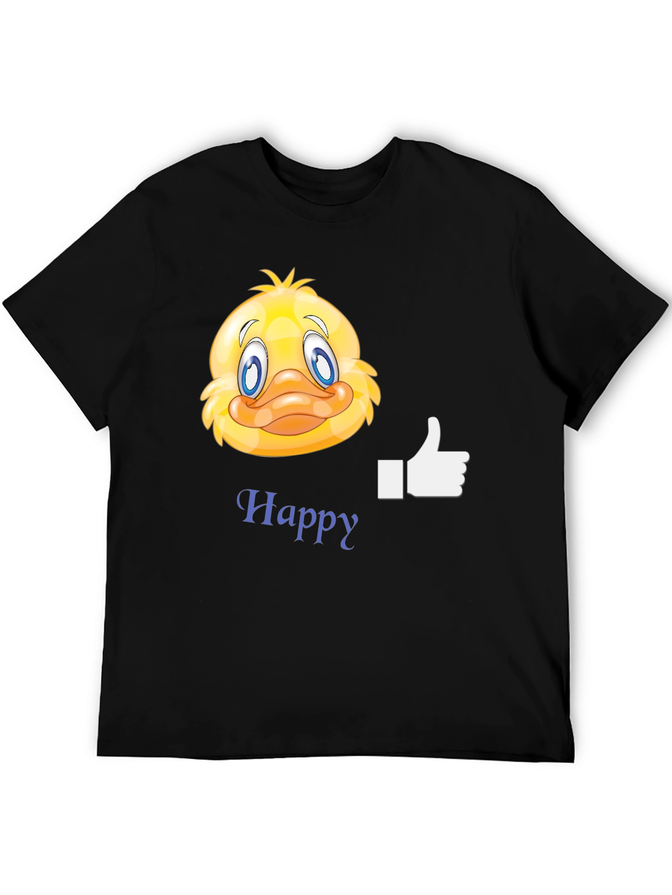 Happy Duck Graphic T-Shirt - Casual Black Tee