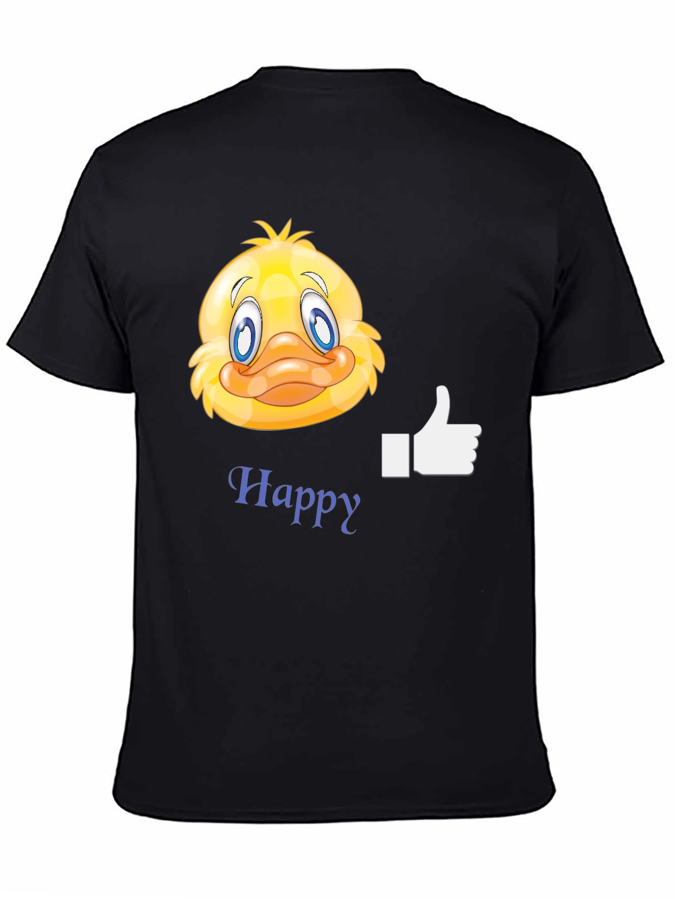 Happy Duck Graphic T-Shirt - Casual Black Tee