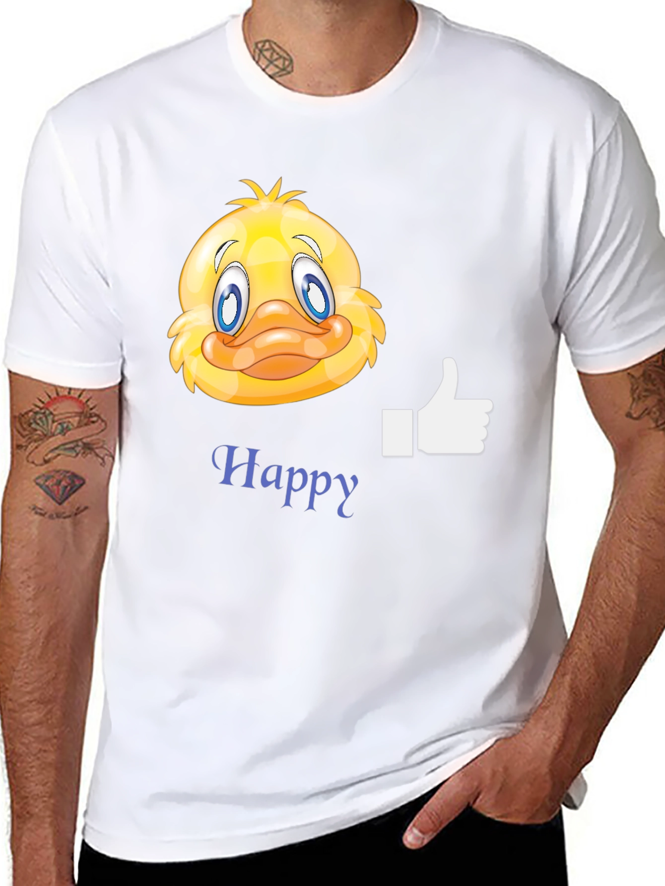 Happy Duck Graphic T-Shirt - Casual Black Tee