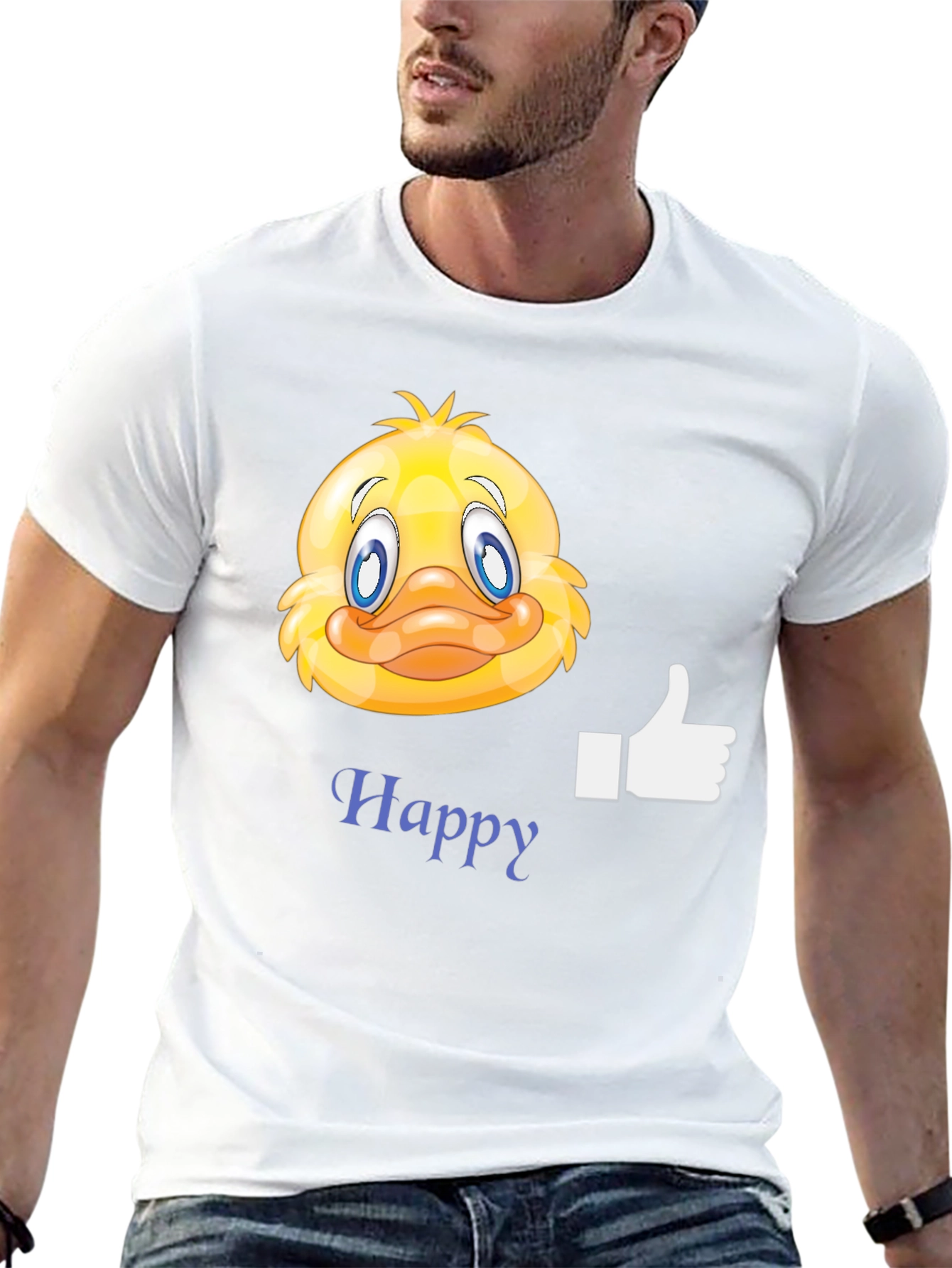 Happy Duck Graphic T-Shirt - Casual Black Tee