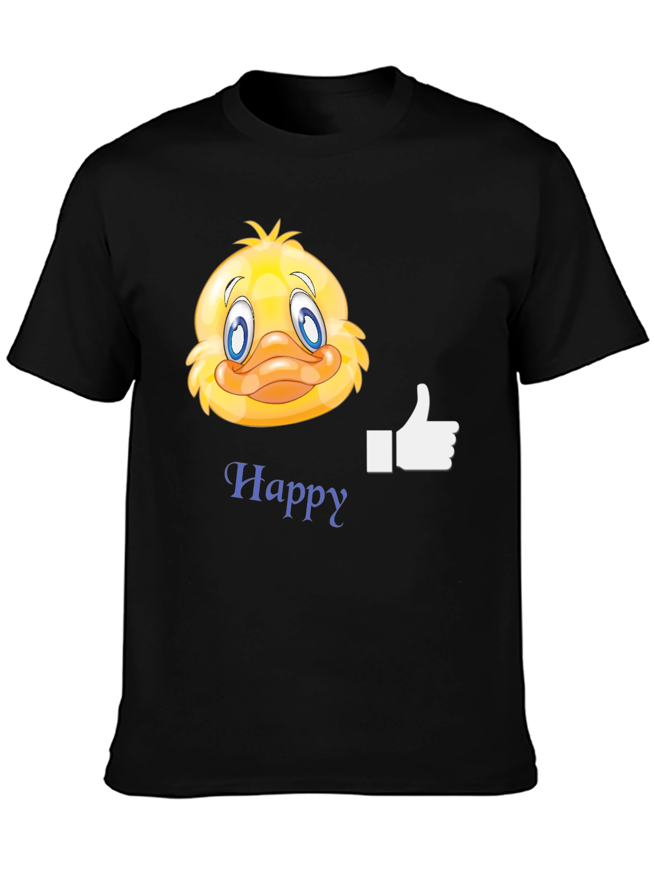 Happy Duck Graphic T-Shirt - Casual Black Tee