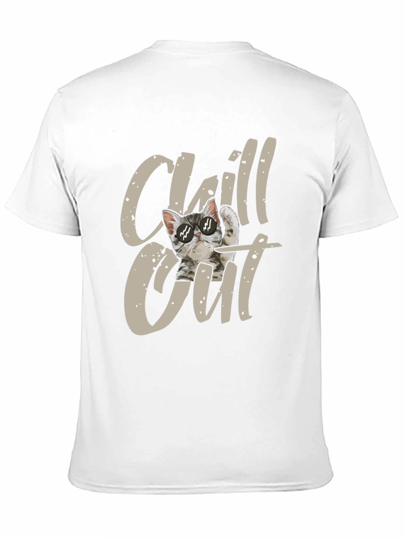 Chill Out Cat Graphic Black T-Shirt