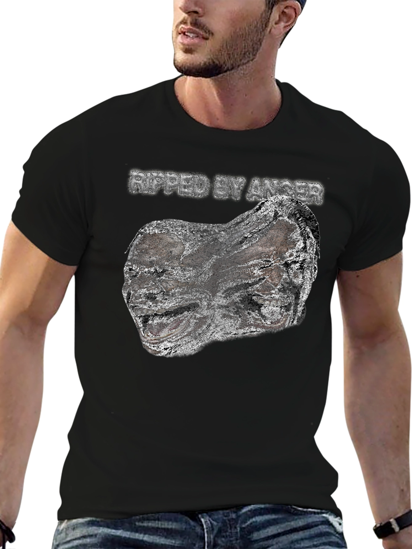 Ripped by Anger Graphic Tee - Black