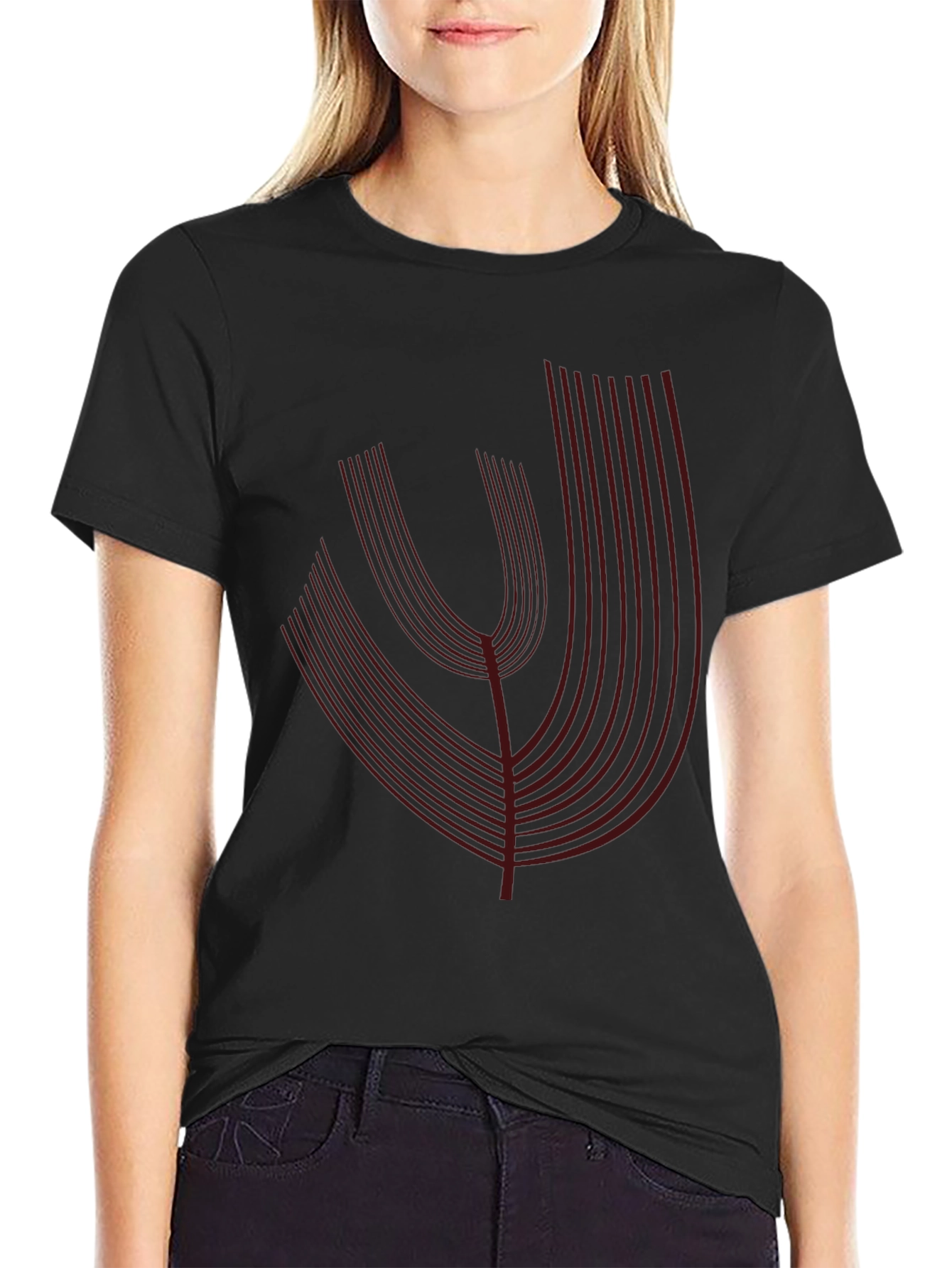 Modern Graphic Print Black T-Shirt