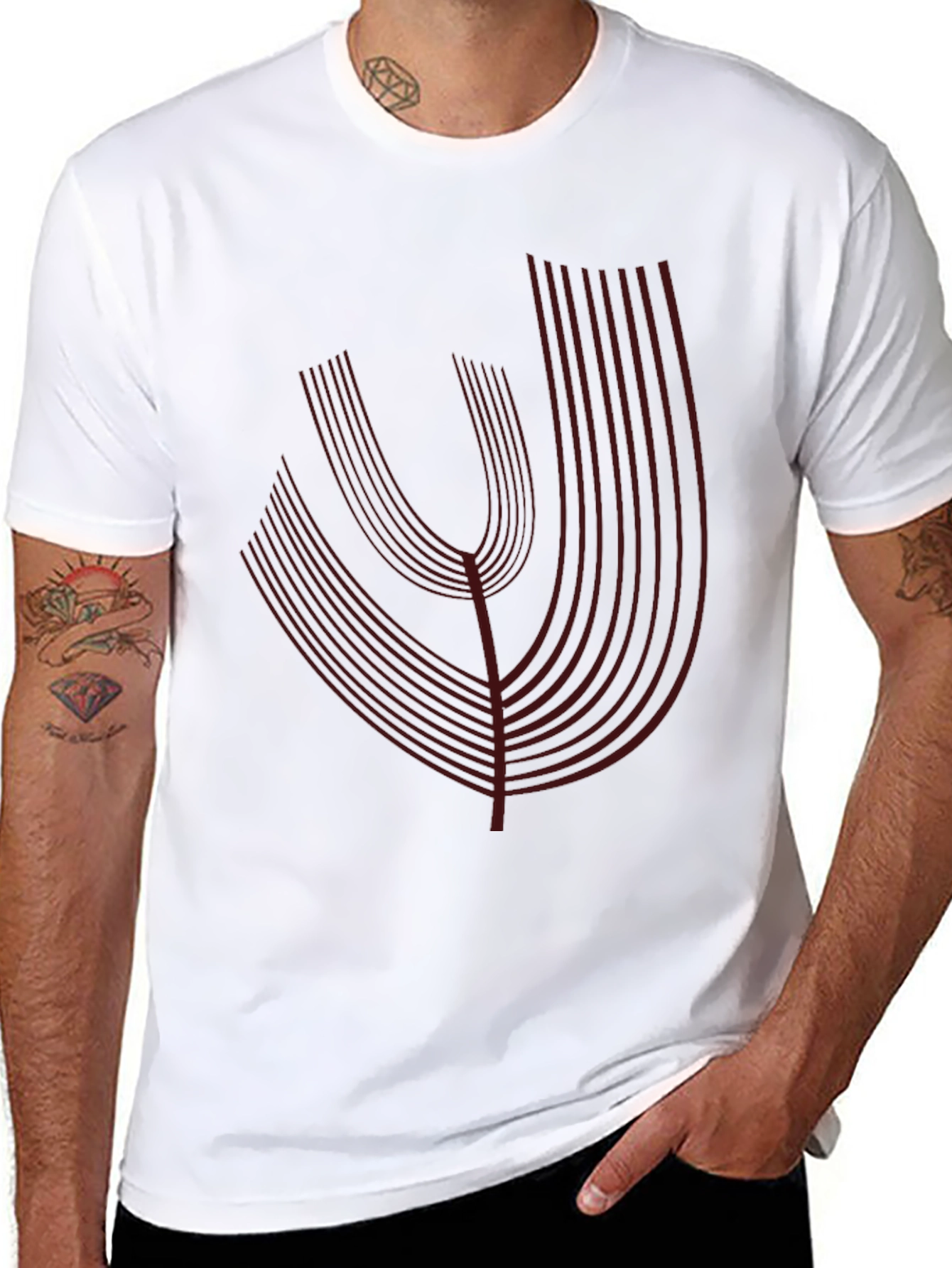 Modern Graphic Print Black T-Shirt