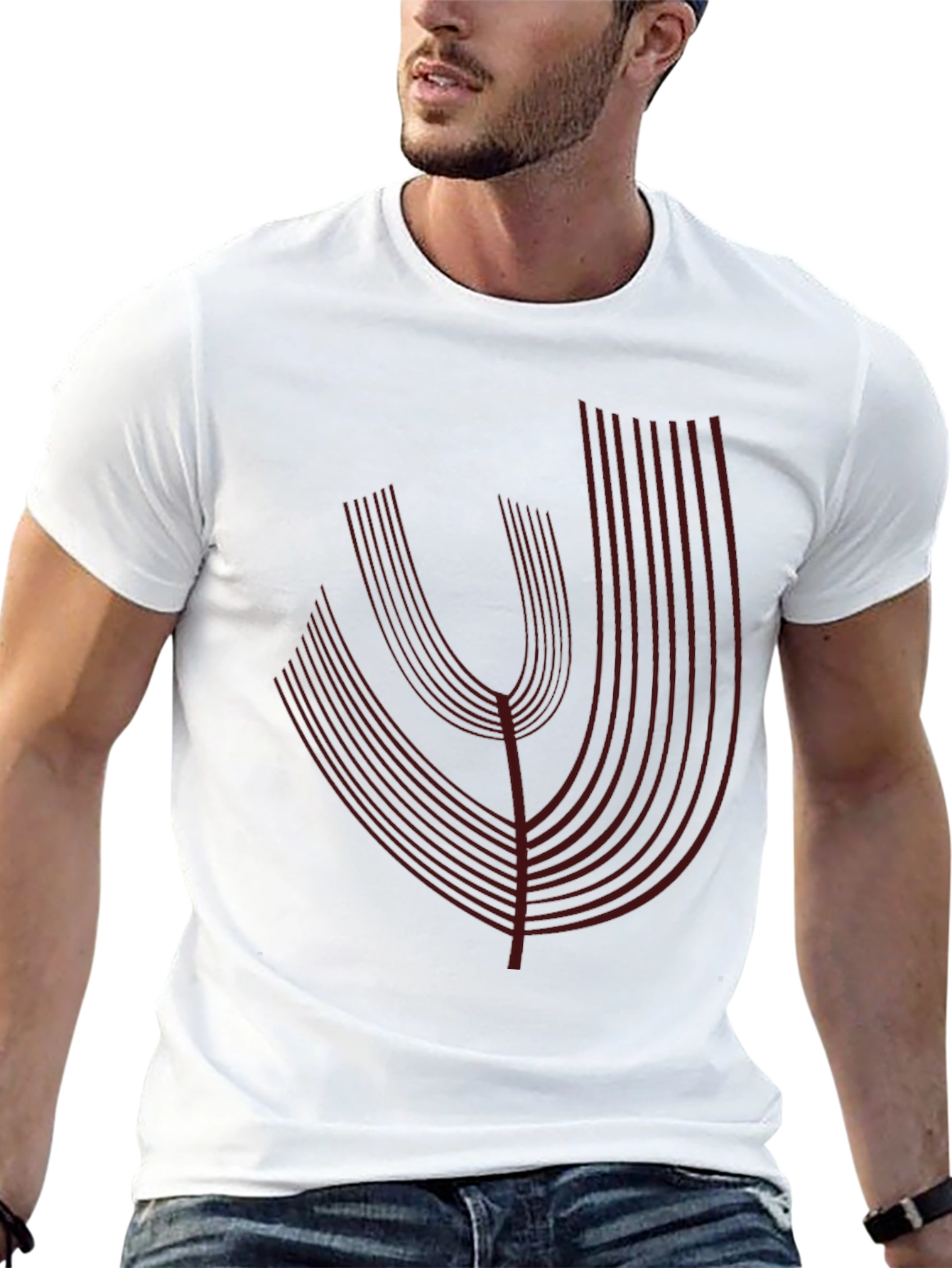 Modern Graphic Print Black T-Shirt