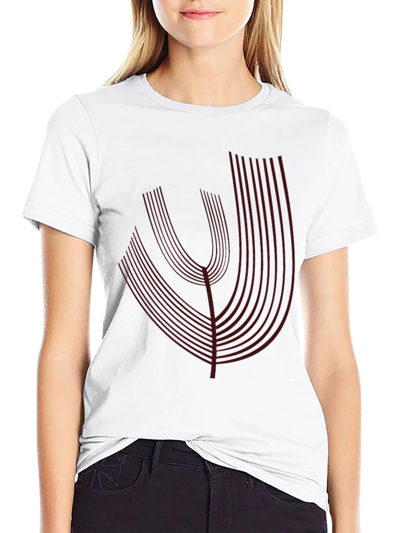 Modern Graphic Print Black T-Shirt
