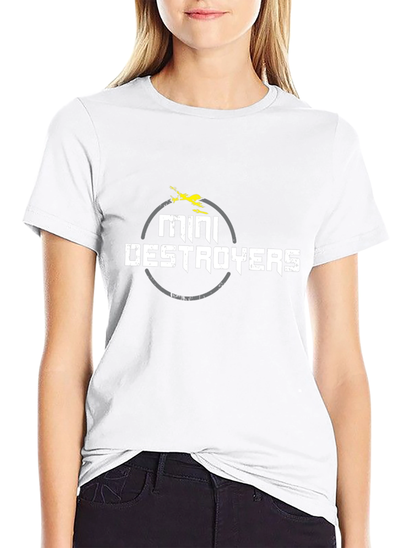 Mini Destroyers Graphic Tee - Black Crewneck T-Shirt