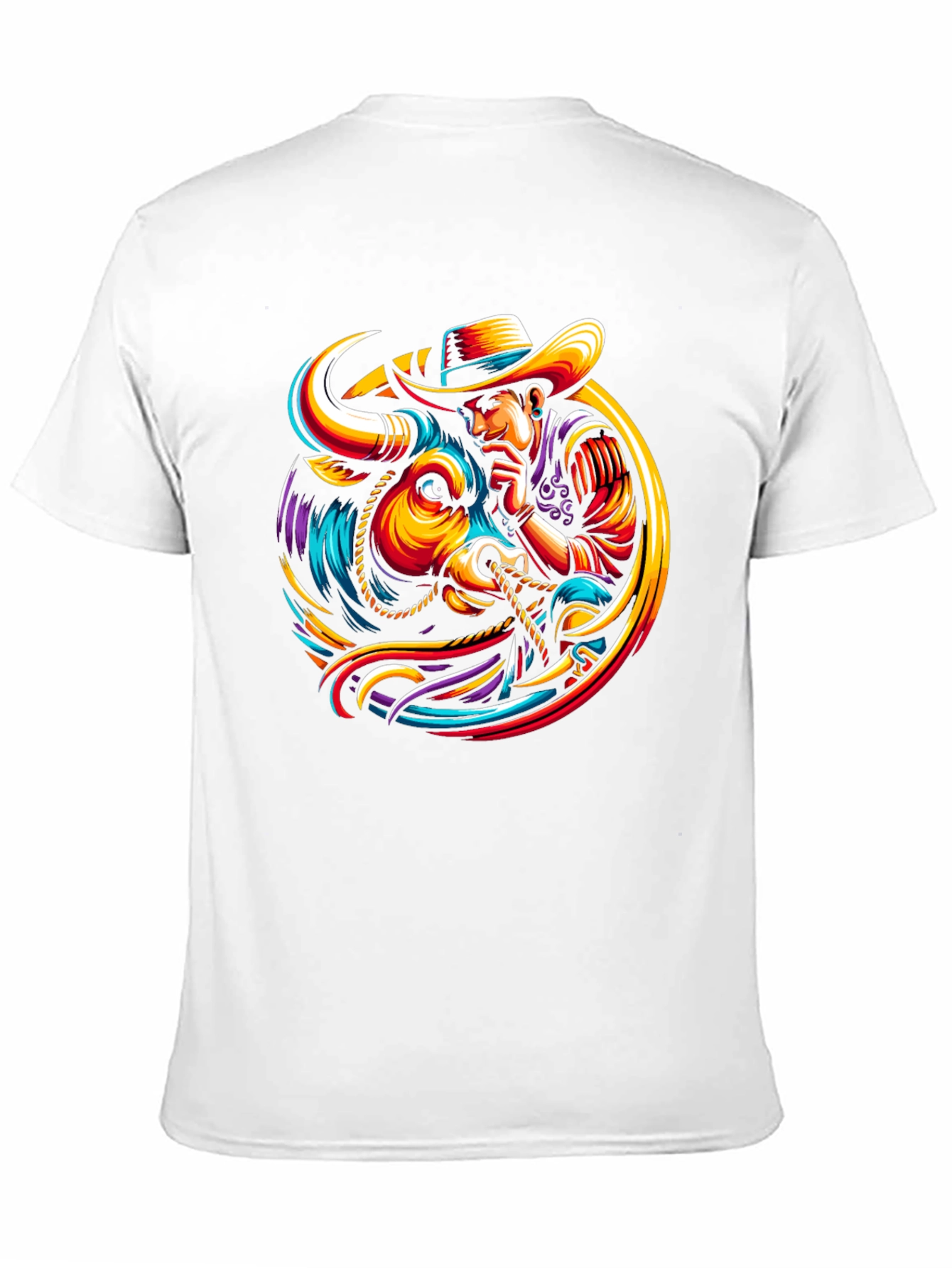 Cowboy Bull T-Shirt - Vibrant Graphic Design