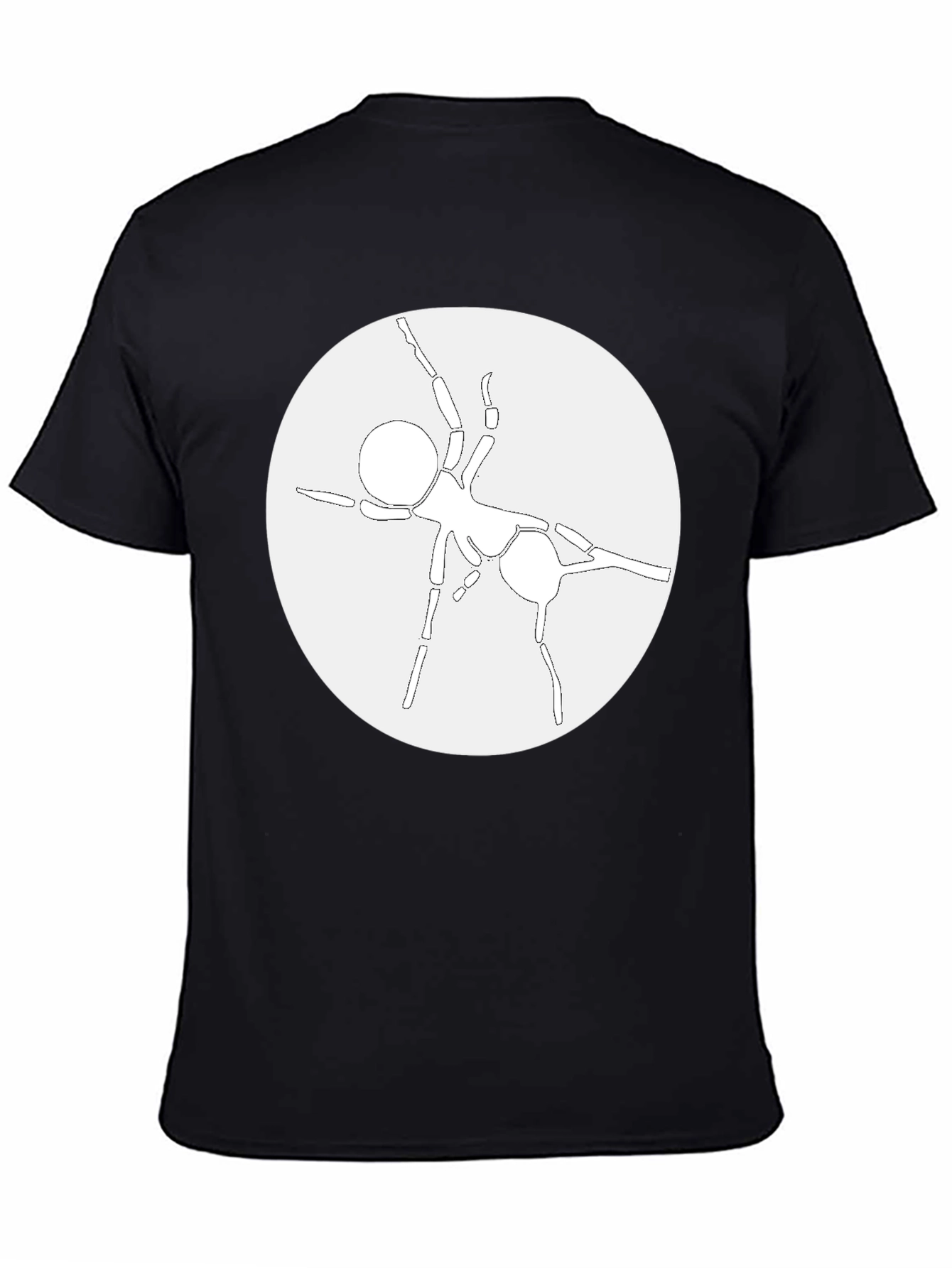 Abstract Ant Graphic Tee - Casual Black T-Shirt