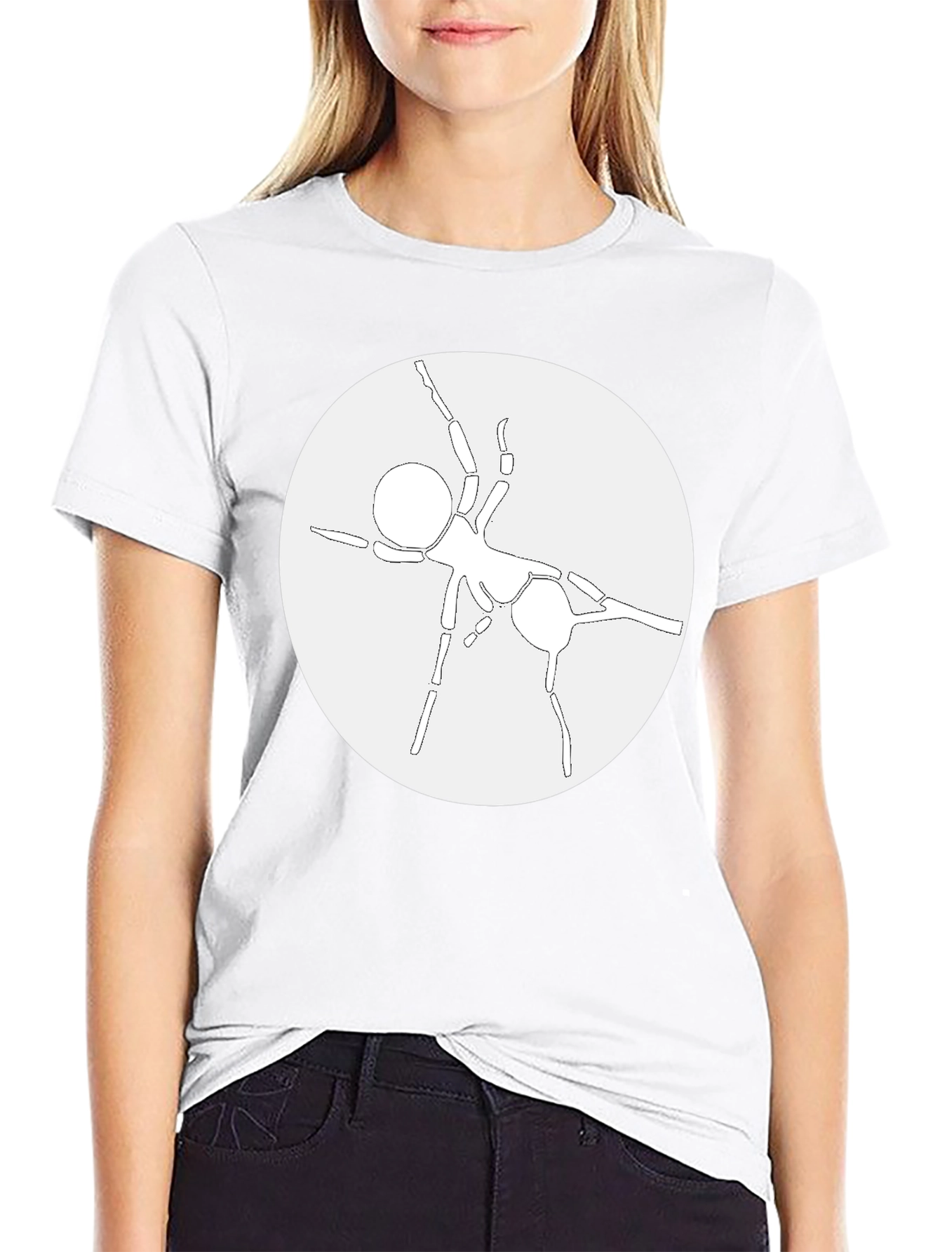 Abstract Ant Graphic Tee - Casual Black T-Shirt