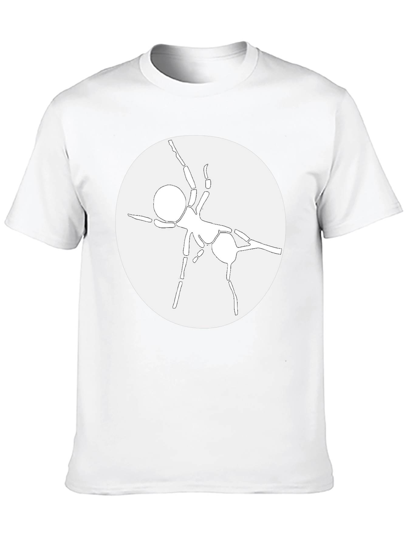 Abstract Ant Graphic Tee - Casual Black T-Shirt