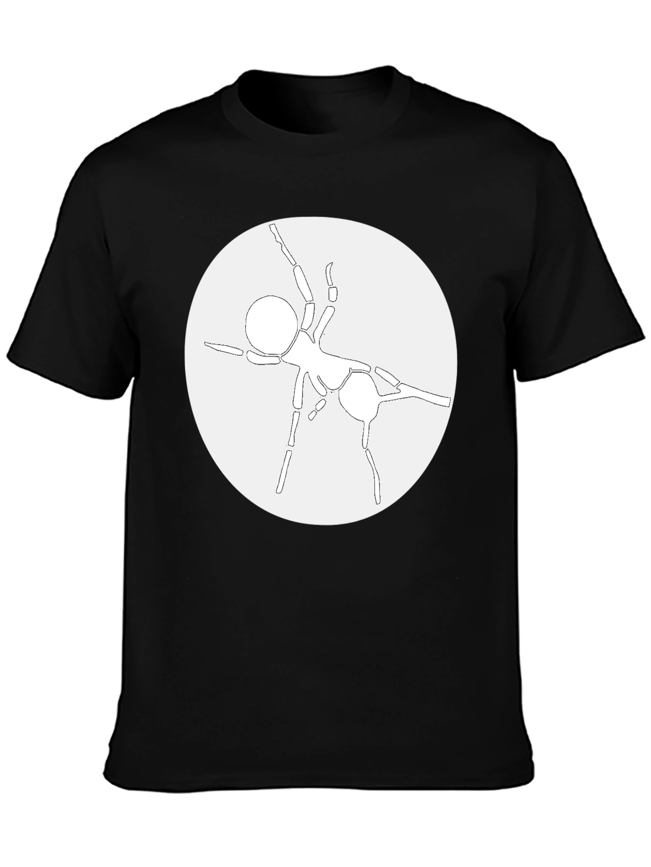 Abstract Ant Graphic Tee - Casual Black T-Shirt