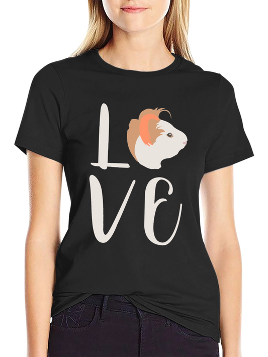 Love Guinea Pig Black T-Shirt
