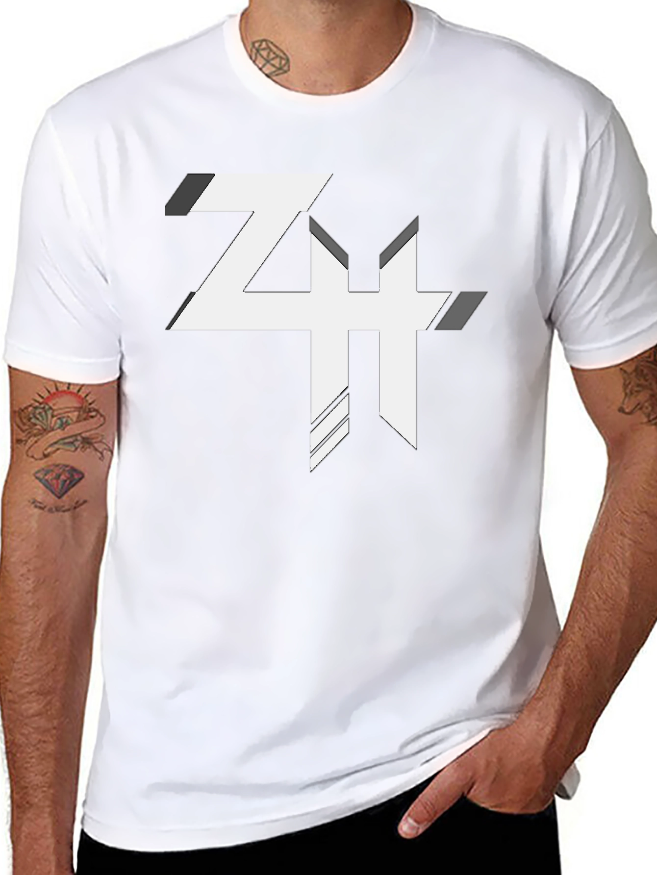 Abstract Logo Graphic Print T-Shirt - Casual Comfort