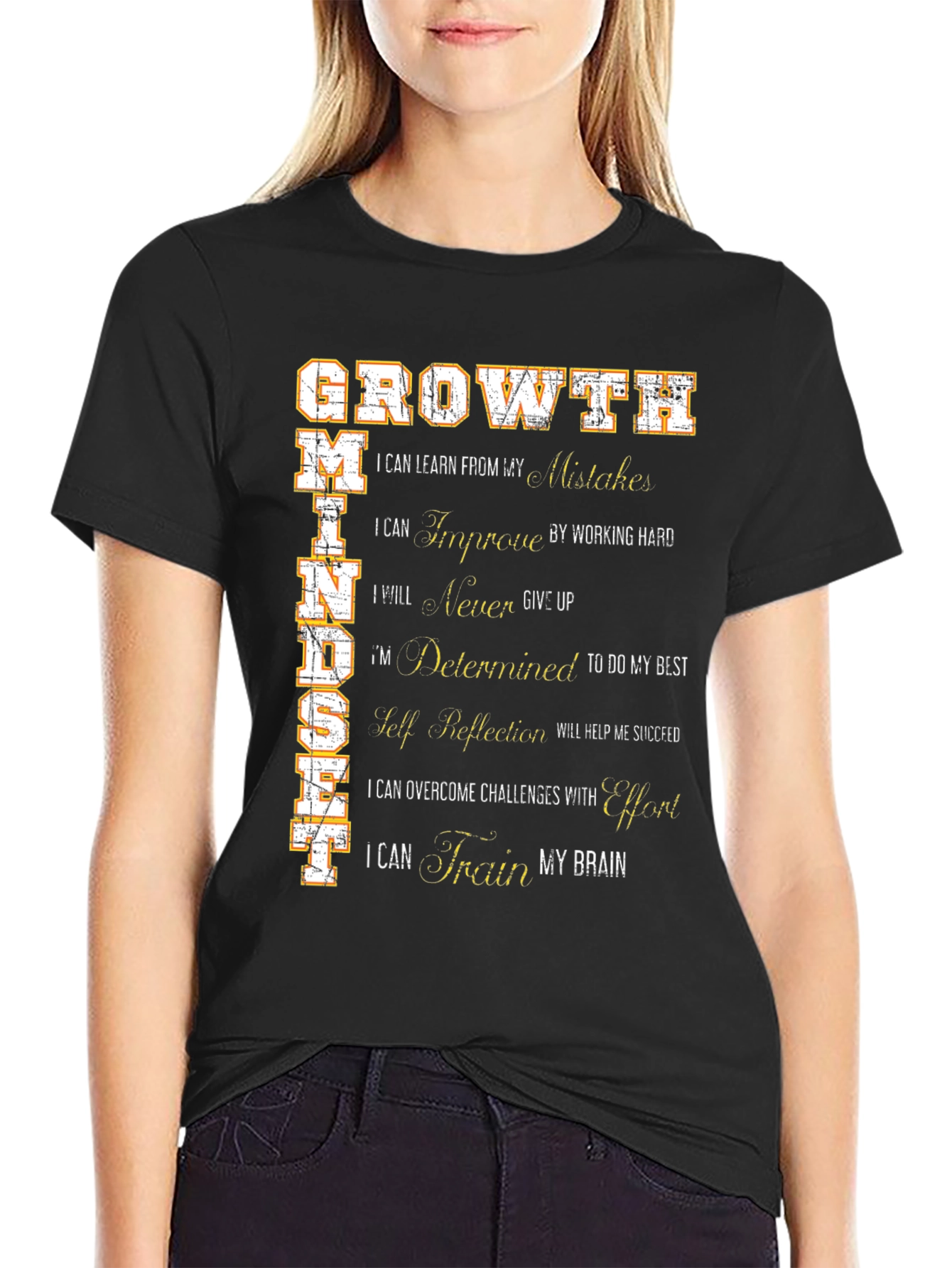 Growth Mindset Graphic Tee - Inspirational Motivational Shirt