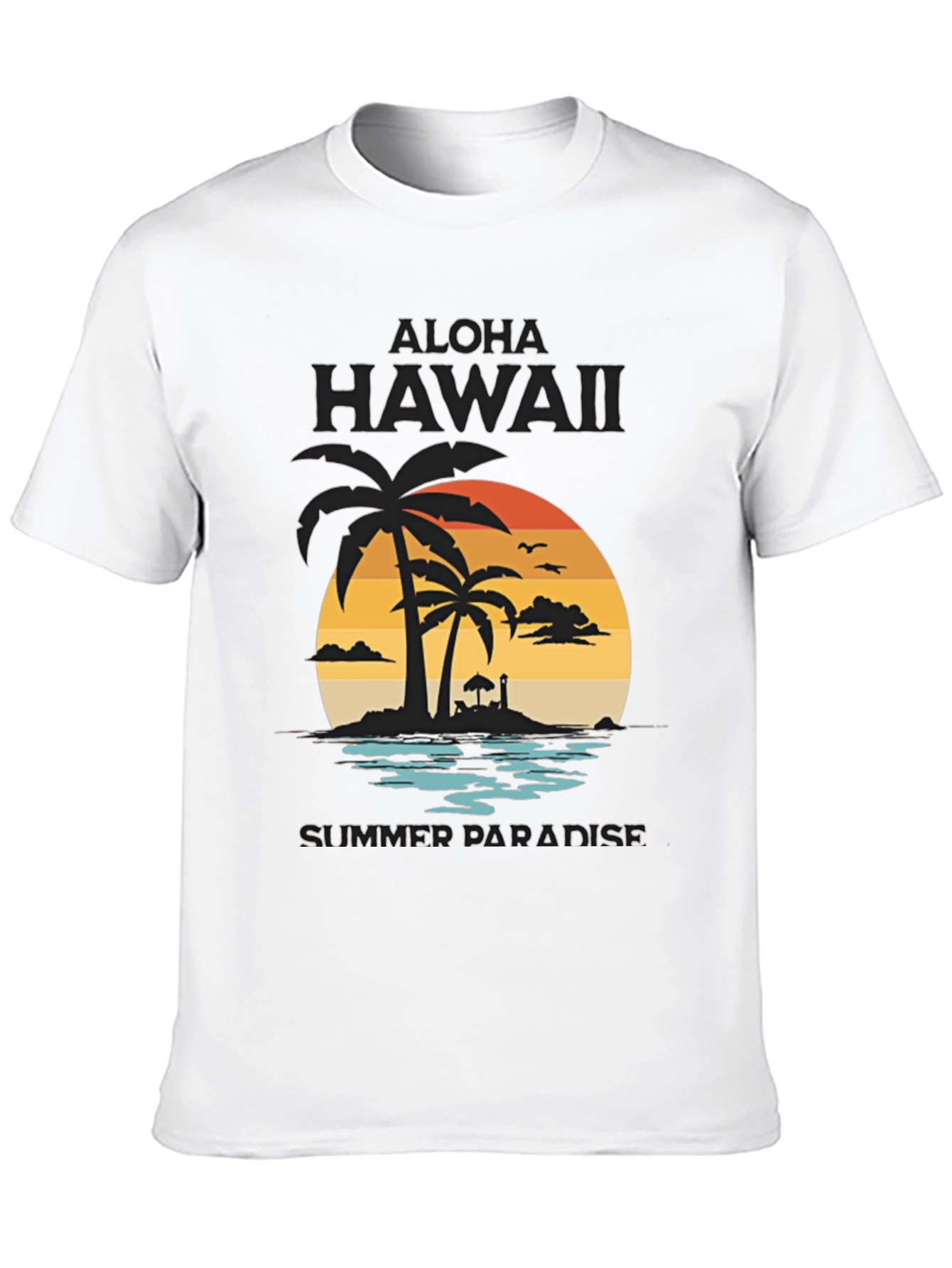 Aloha Hawaii Summer Paradise Black T-Shirt