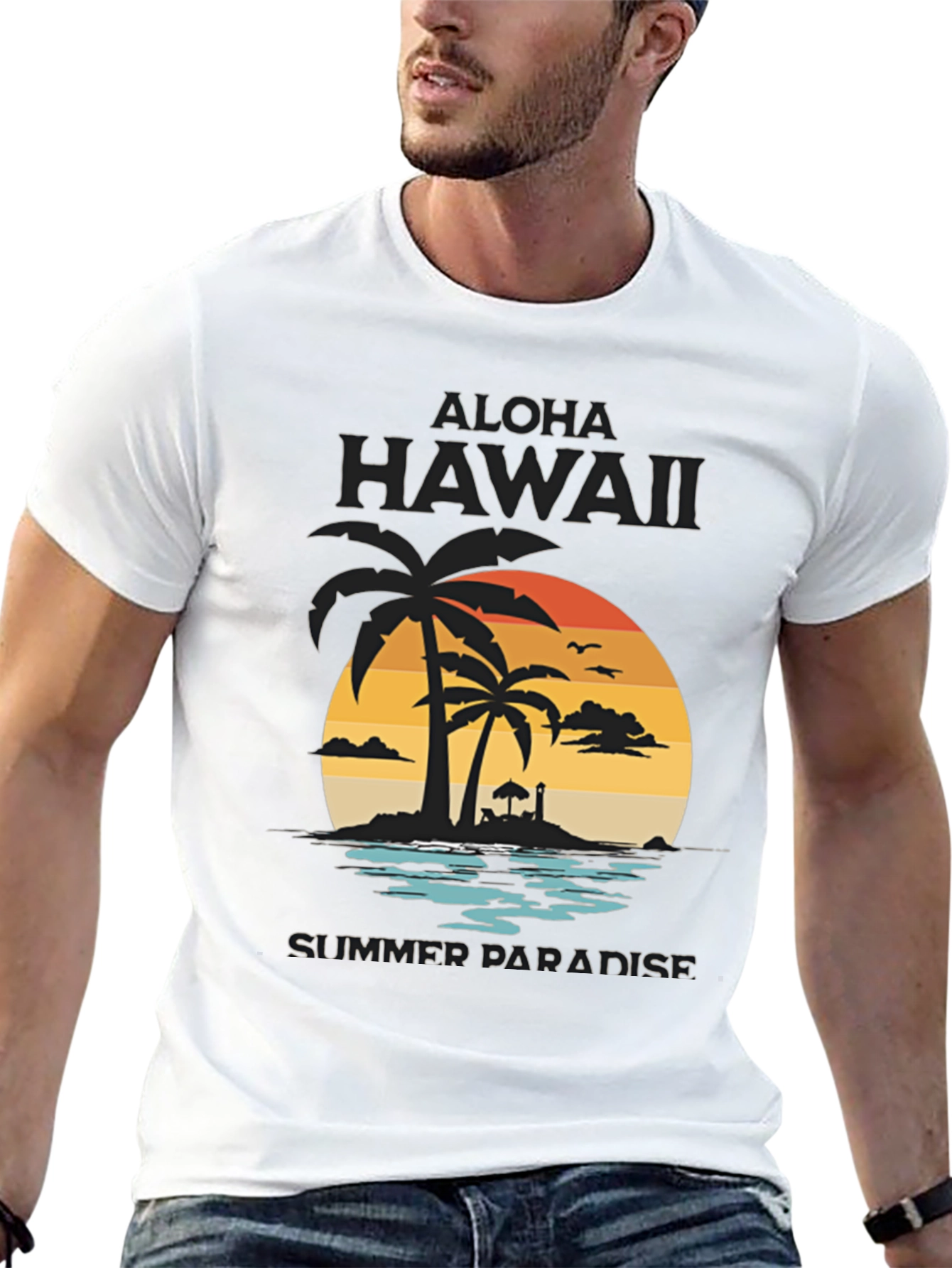 Aloha Hawaii Summer Paradise Black T-Shirt