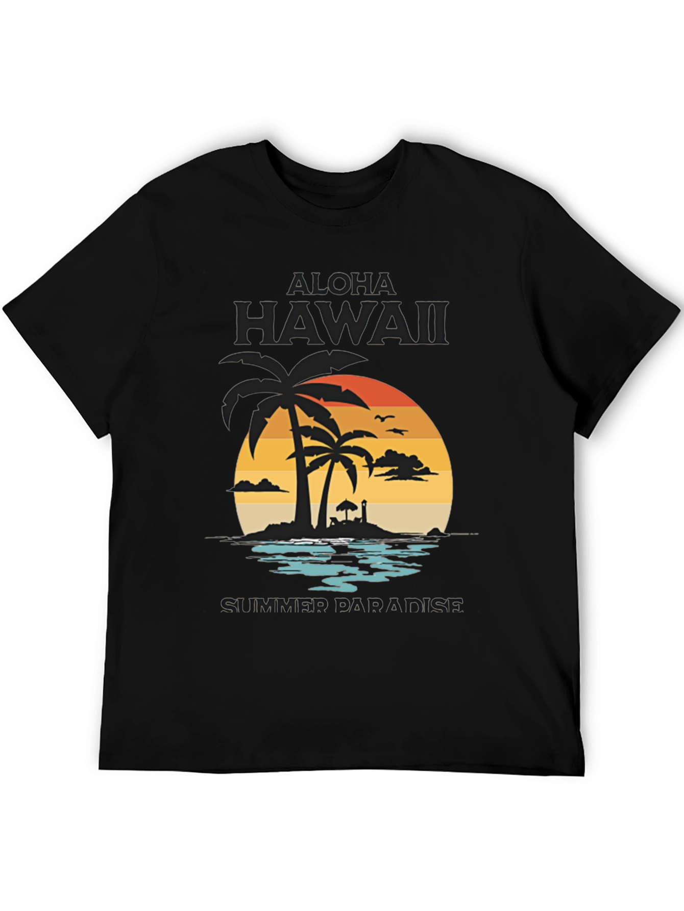 Aloha Hawaii Summer Paradise Black T-Shirt