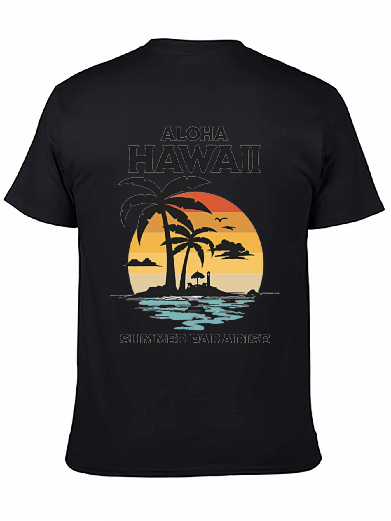 Aloha Hawaii Summer Paradise Black T-Shirt