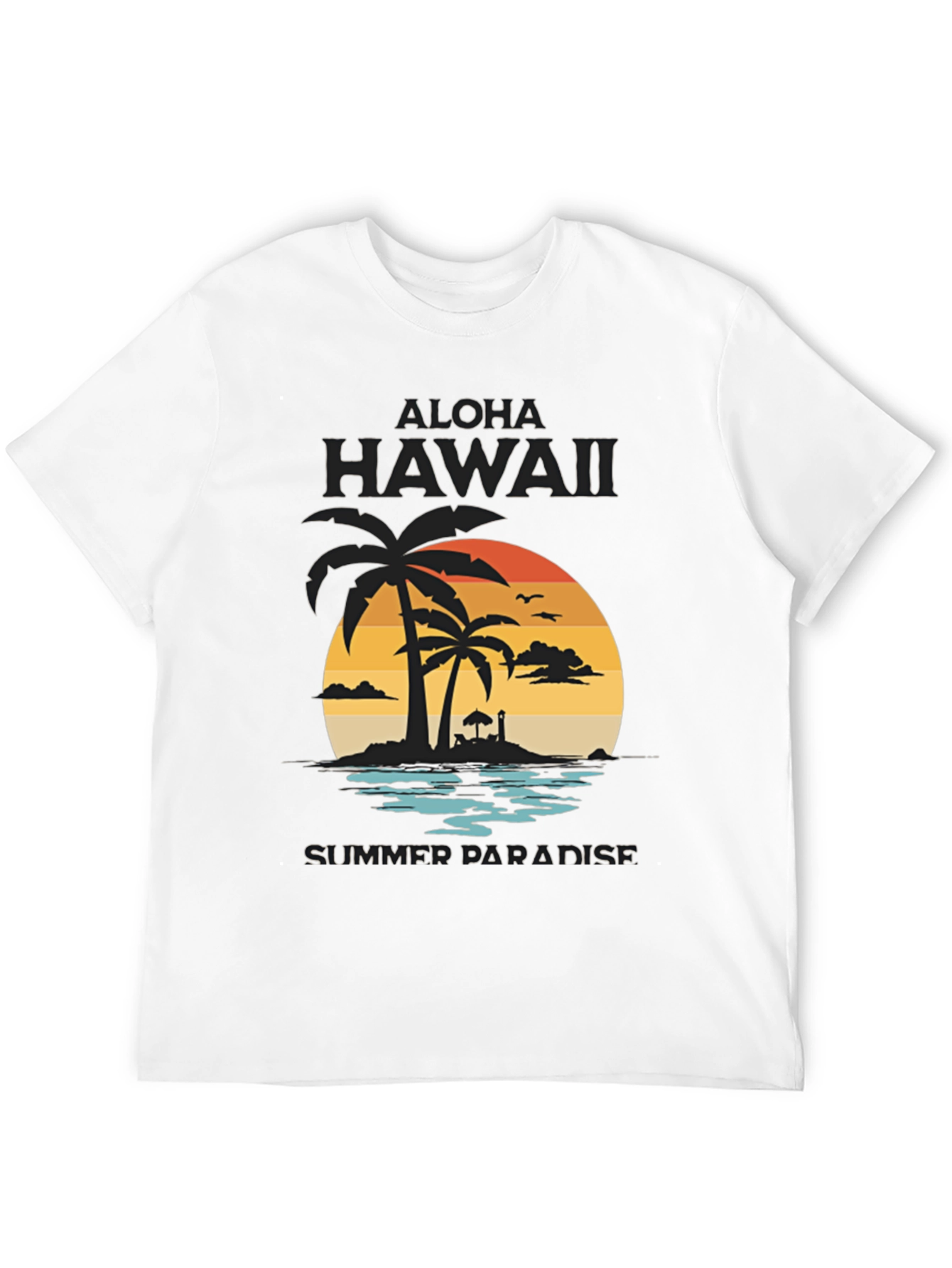Aloha Hawaii Summer Paradise Black T-Shirt