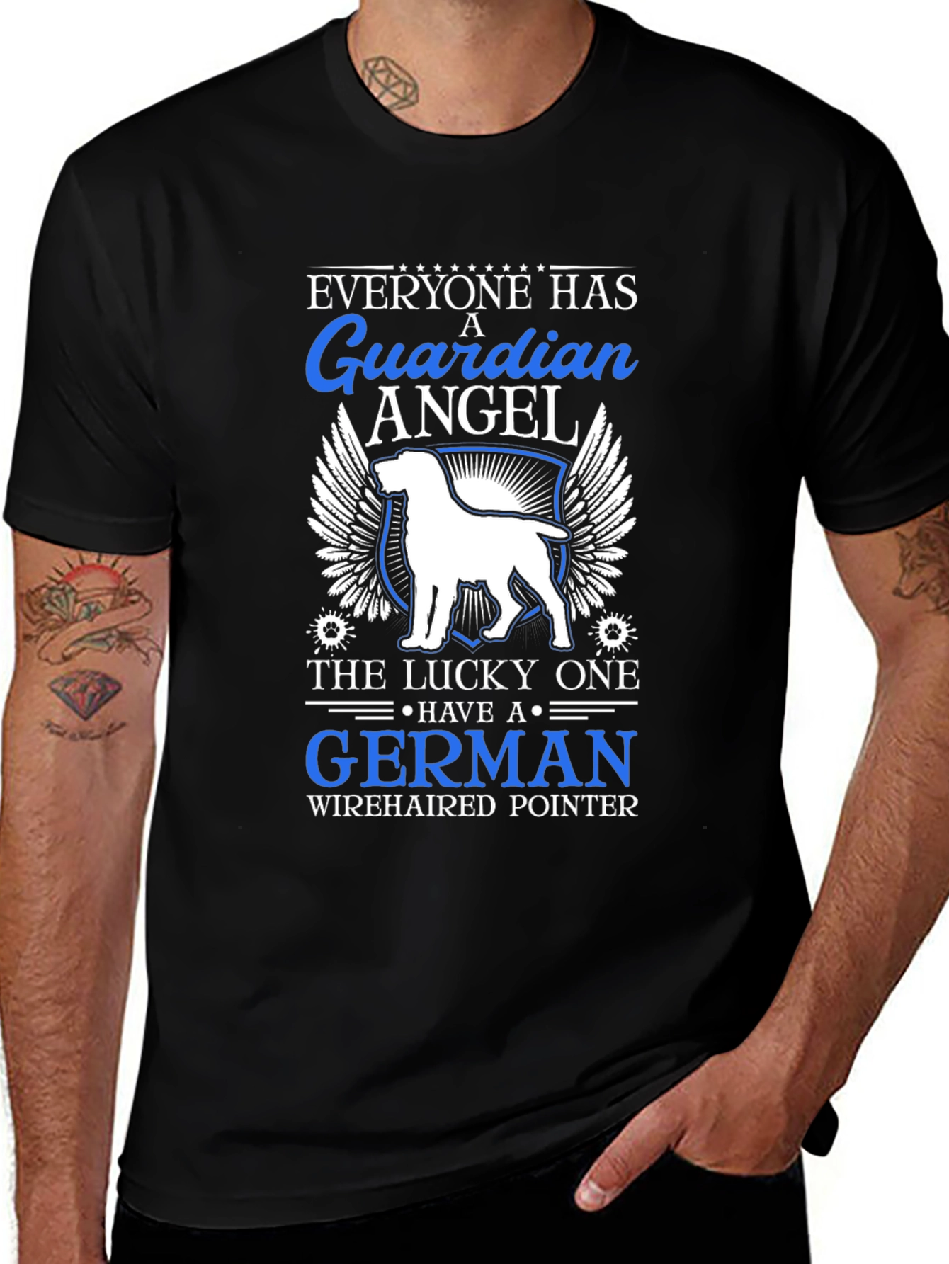 German Wirehaired Pointer Guardian Angel T-Shirt