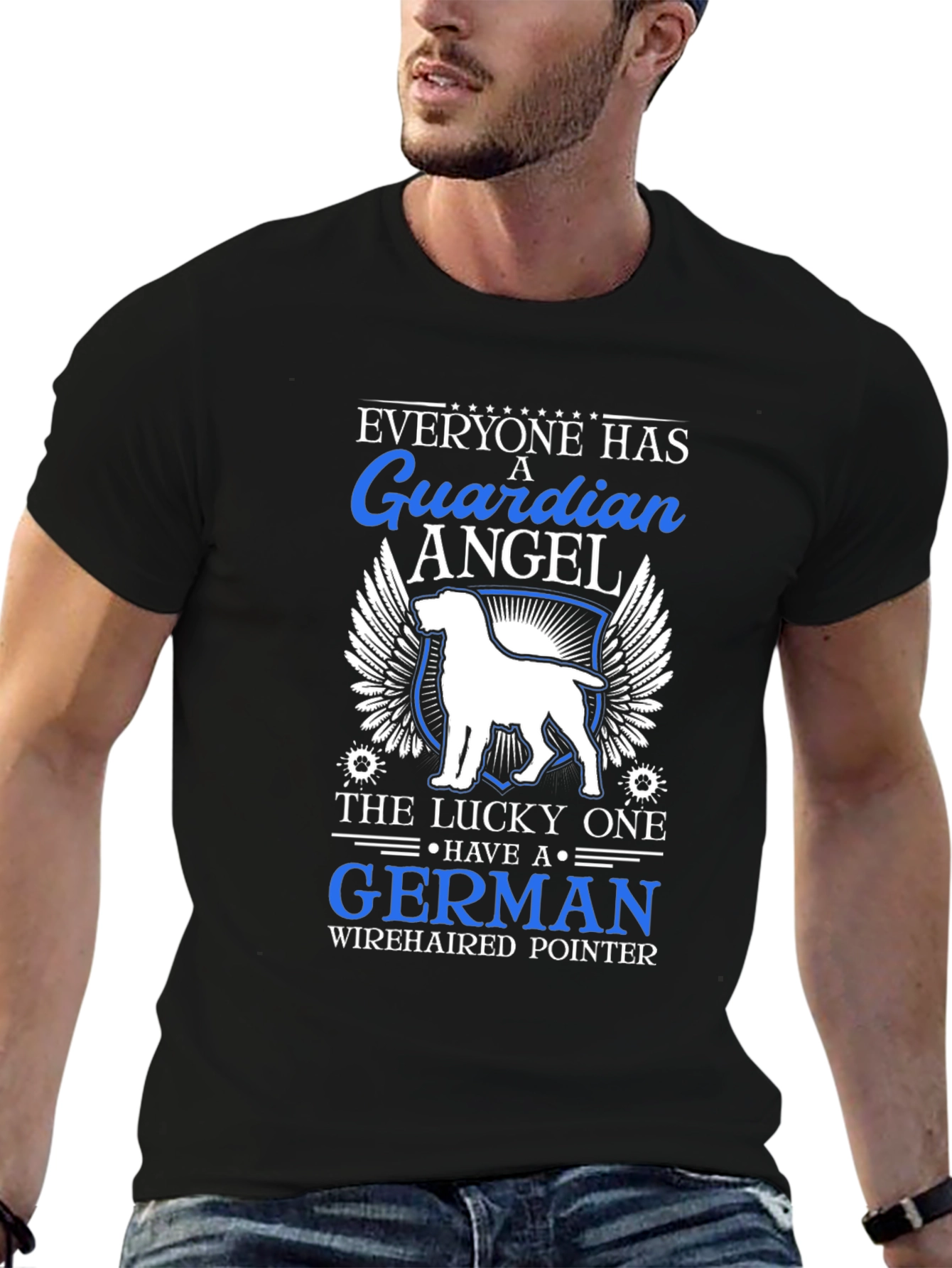 German Wirehaired Pointer Guardian Angel T-Shirt