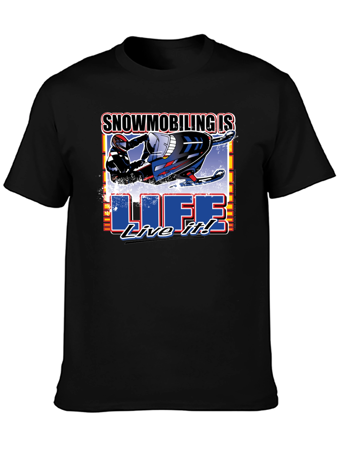 Snowmobiling is Life T-Shirt - Black