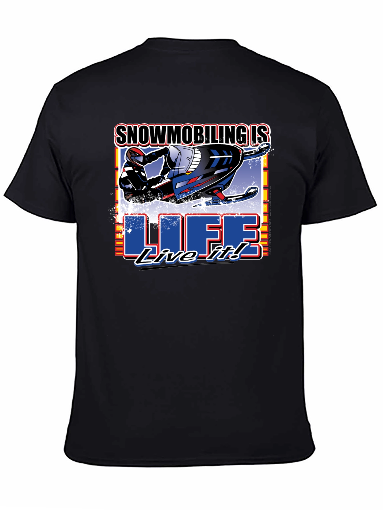 Snowmobiling is Life T-Shirt - Black