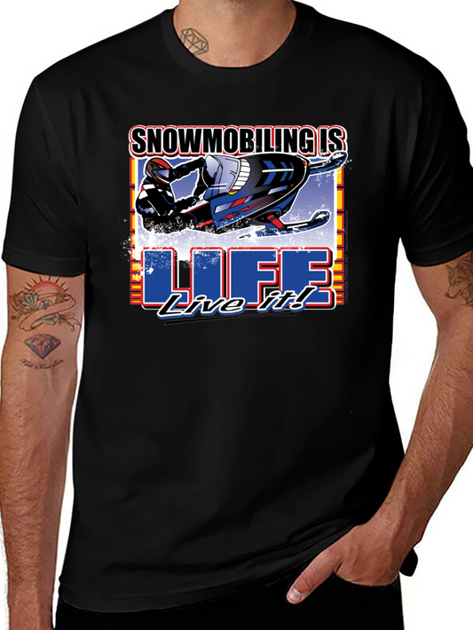 Snowmobiling is Life T-Shirt - Black