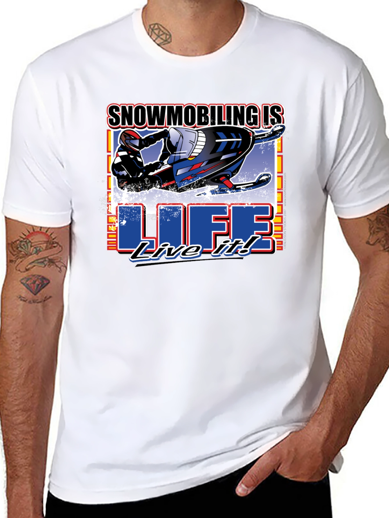 Snowmobiling is Life T-Shirt - Black