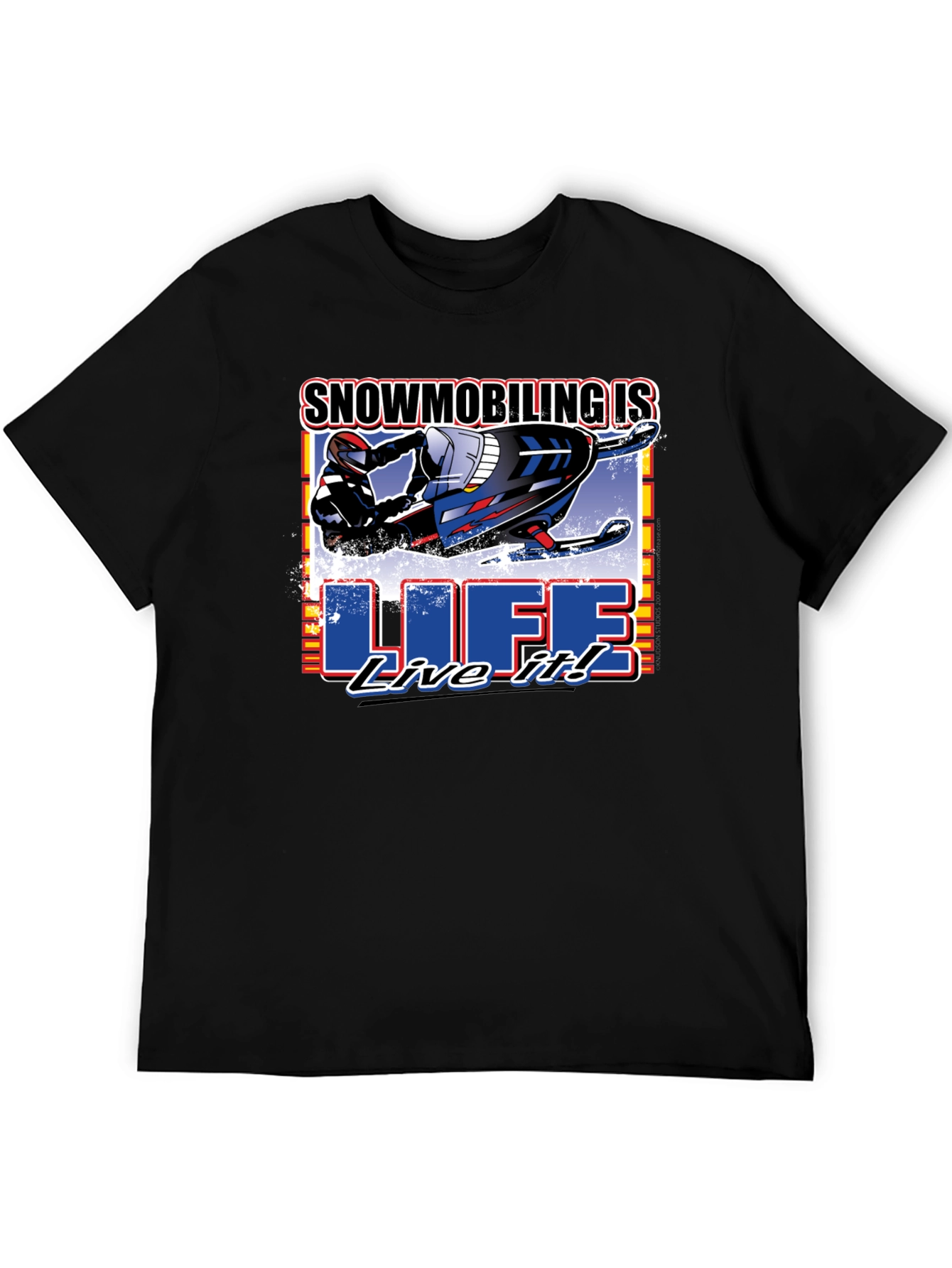 Snowmobiling is Life T-Shirt - Black