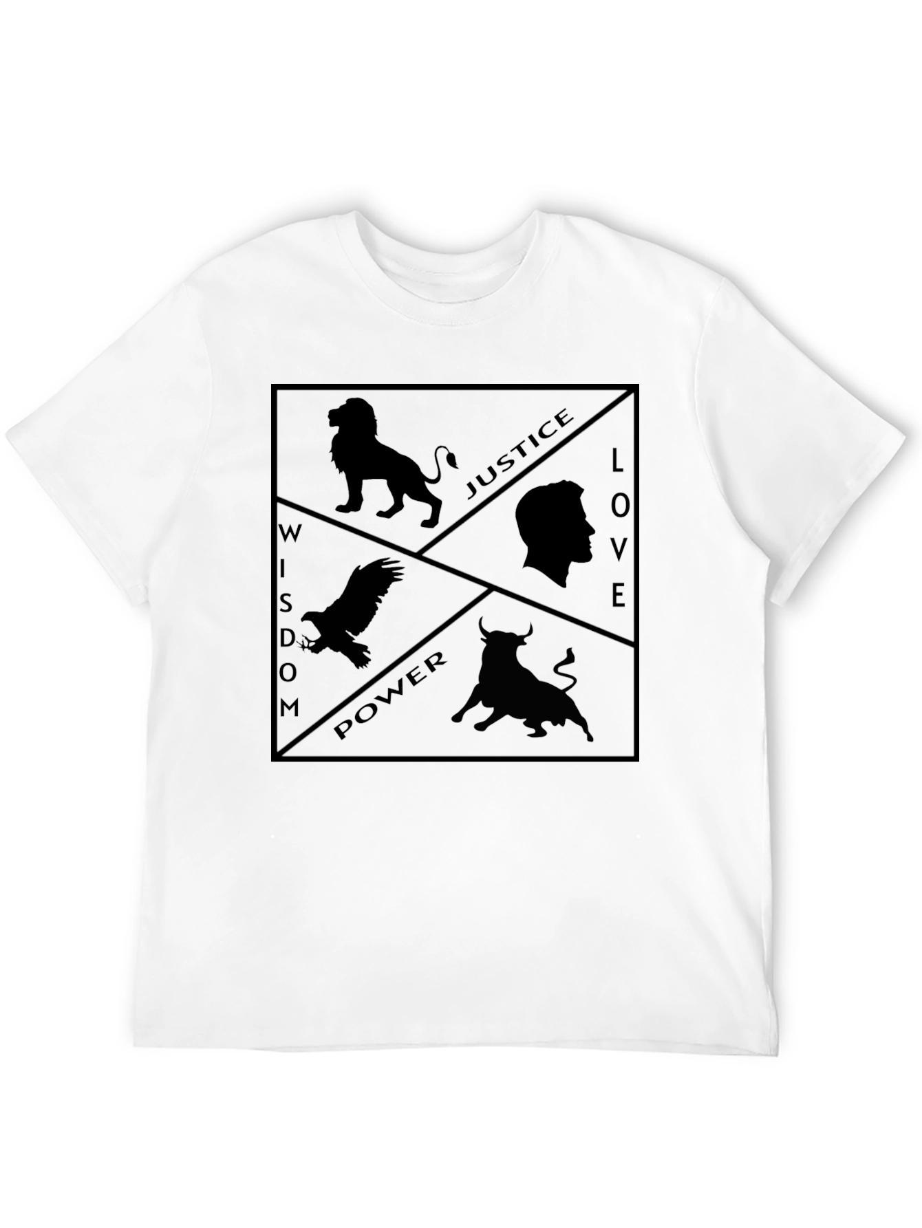 Wisdom Justice Power Love Graphic Tee