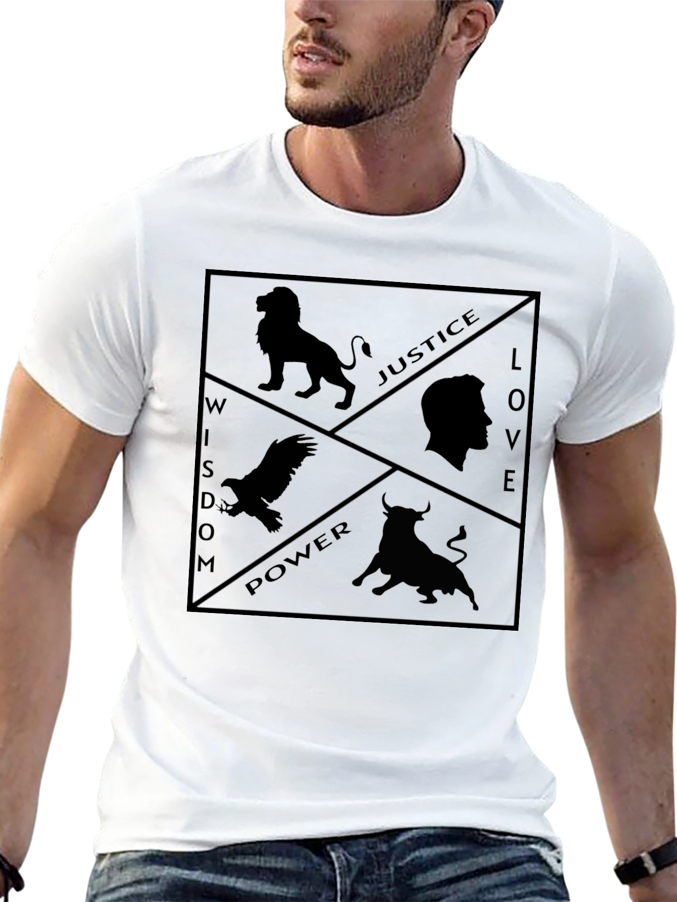 Wisdom Justice Power Love Graphic Tee