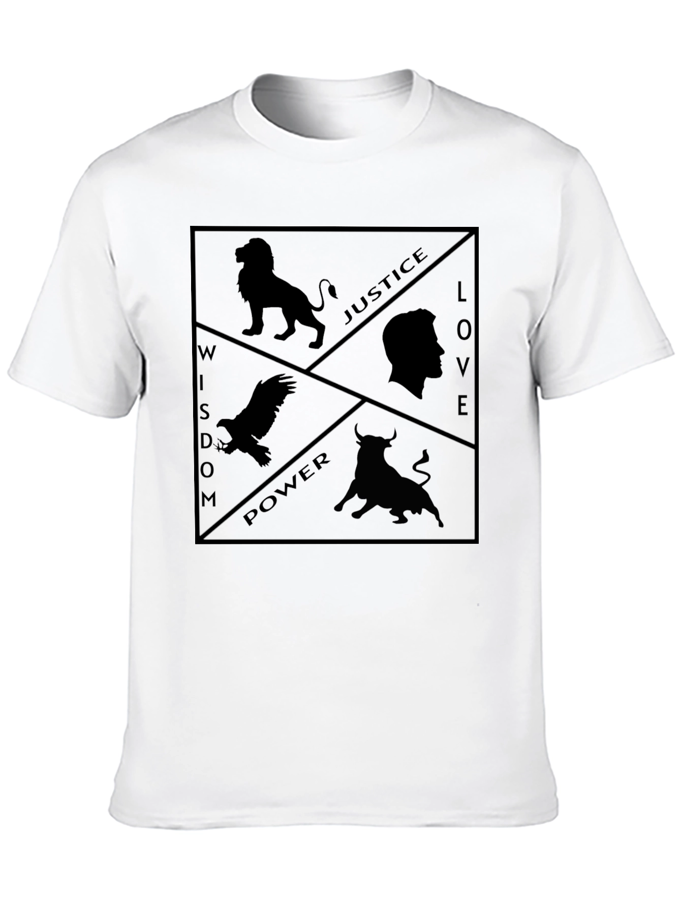 Wisdom Justice Power Love Graphic Tee