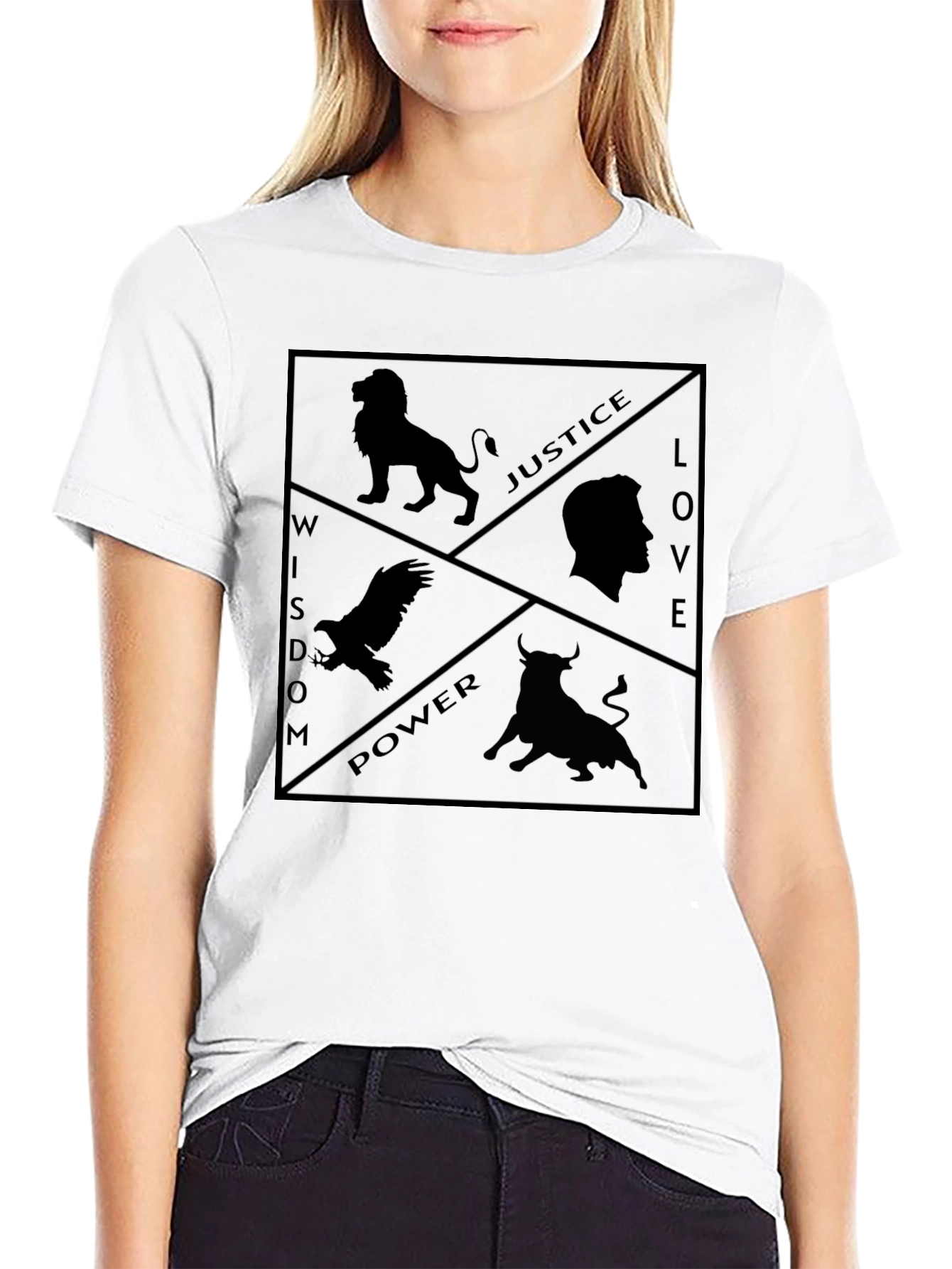 Wisdom Justice Power Love Graphic Tee