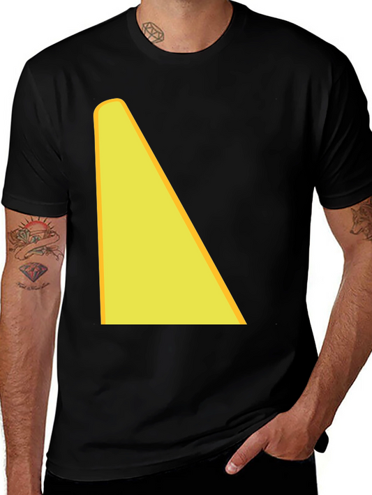 Black T-Shirt with Yellow Triangle Design