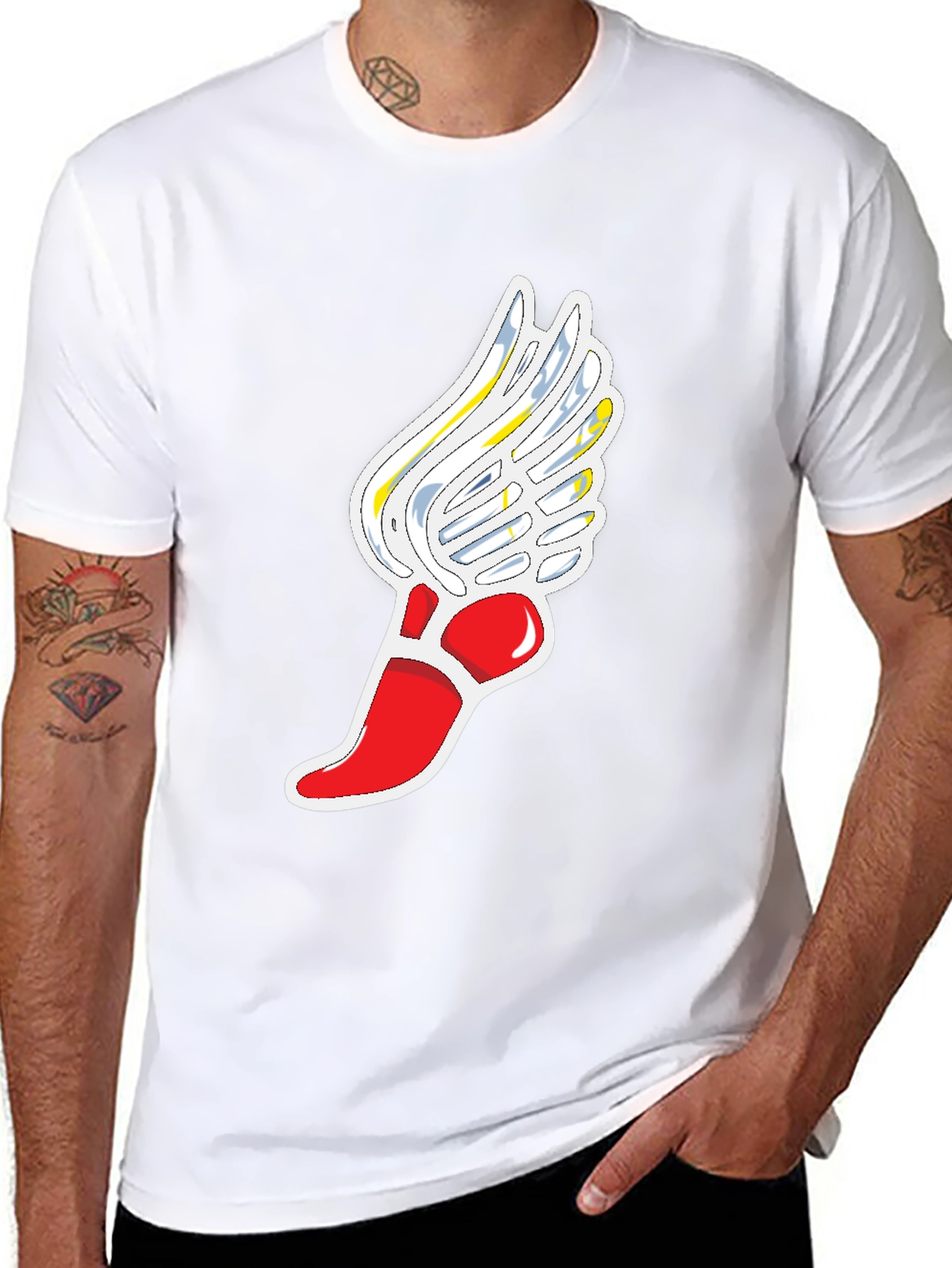 Winged Foot Graphic Black T-Shirt