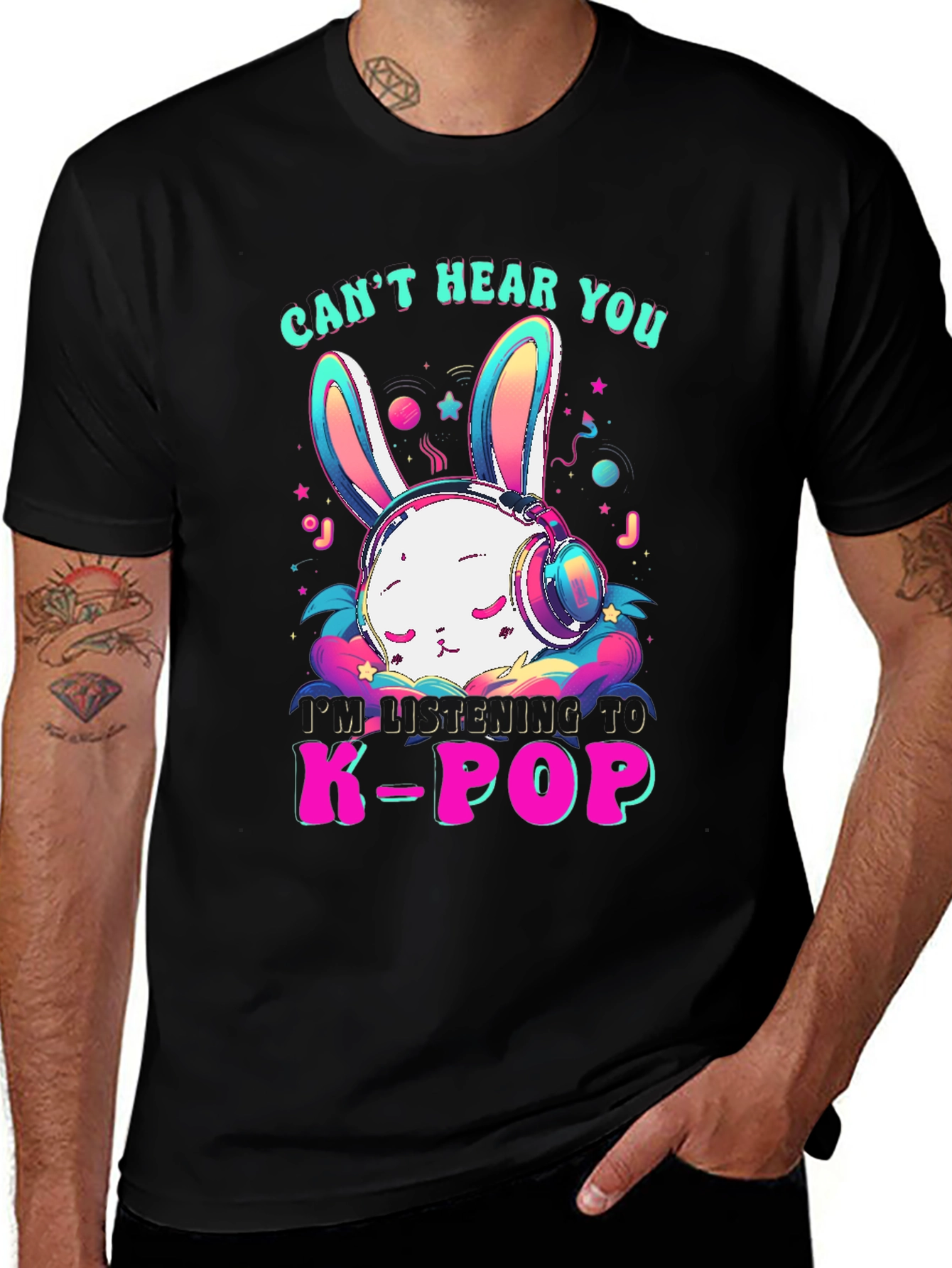 Cant Hear You K-Pop Bunny T-Shirt