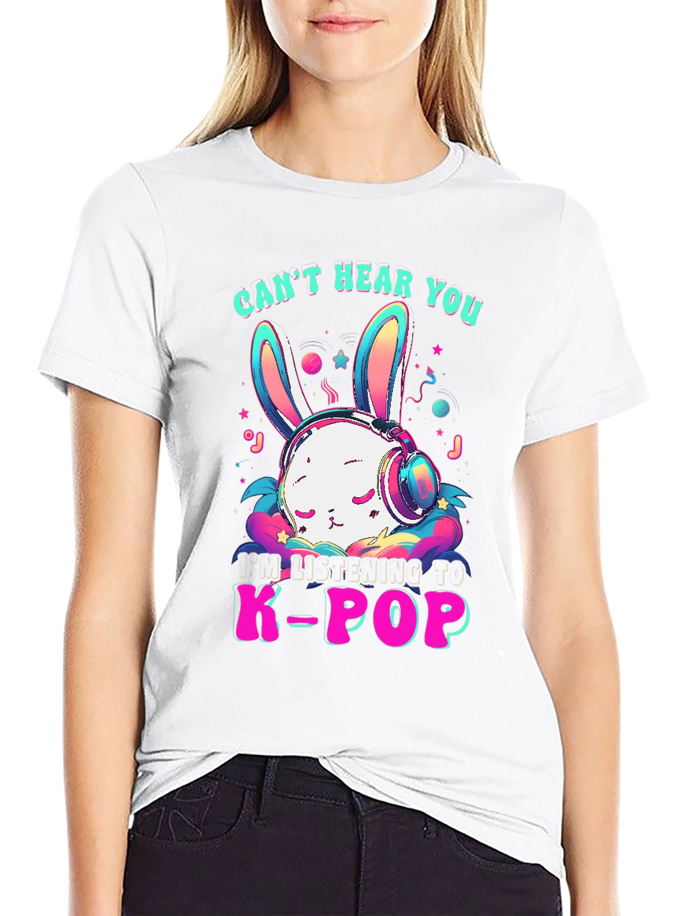 Cant Hear You K-Pop Bunny T-Shirt