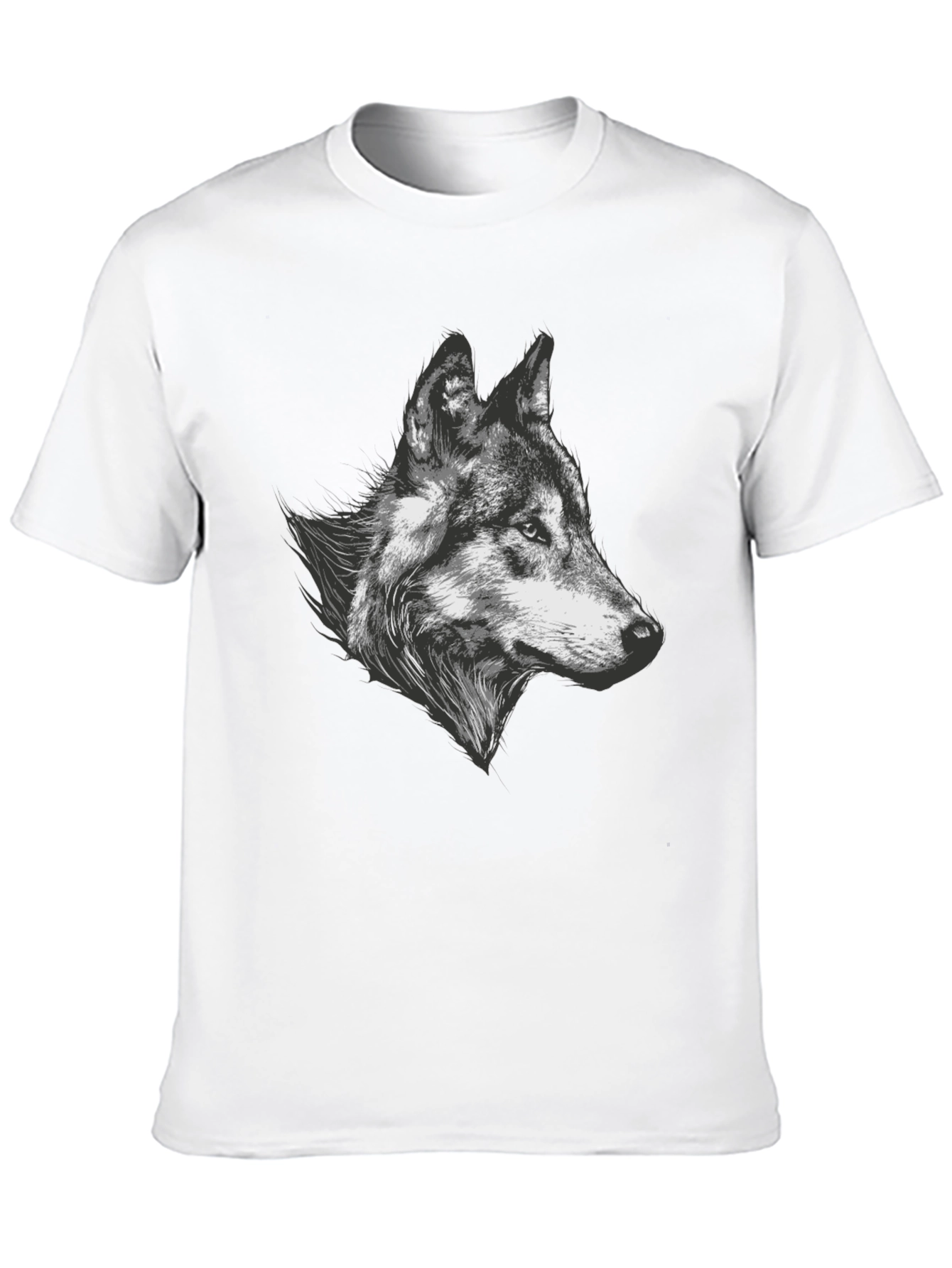 Wolf Graphic Tee - Black Cotton Blend T-Shirt