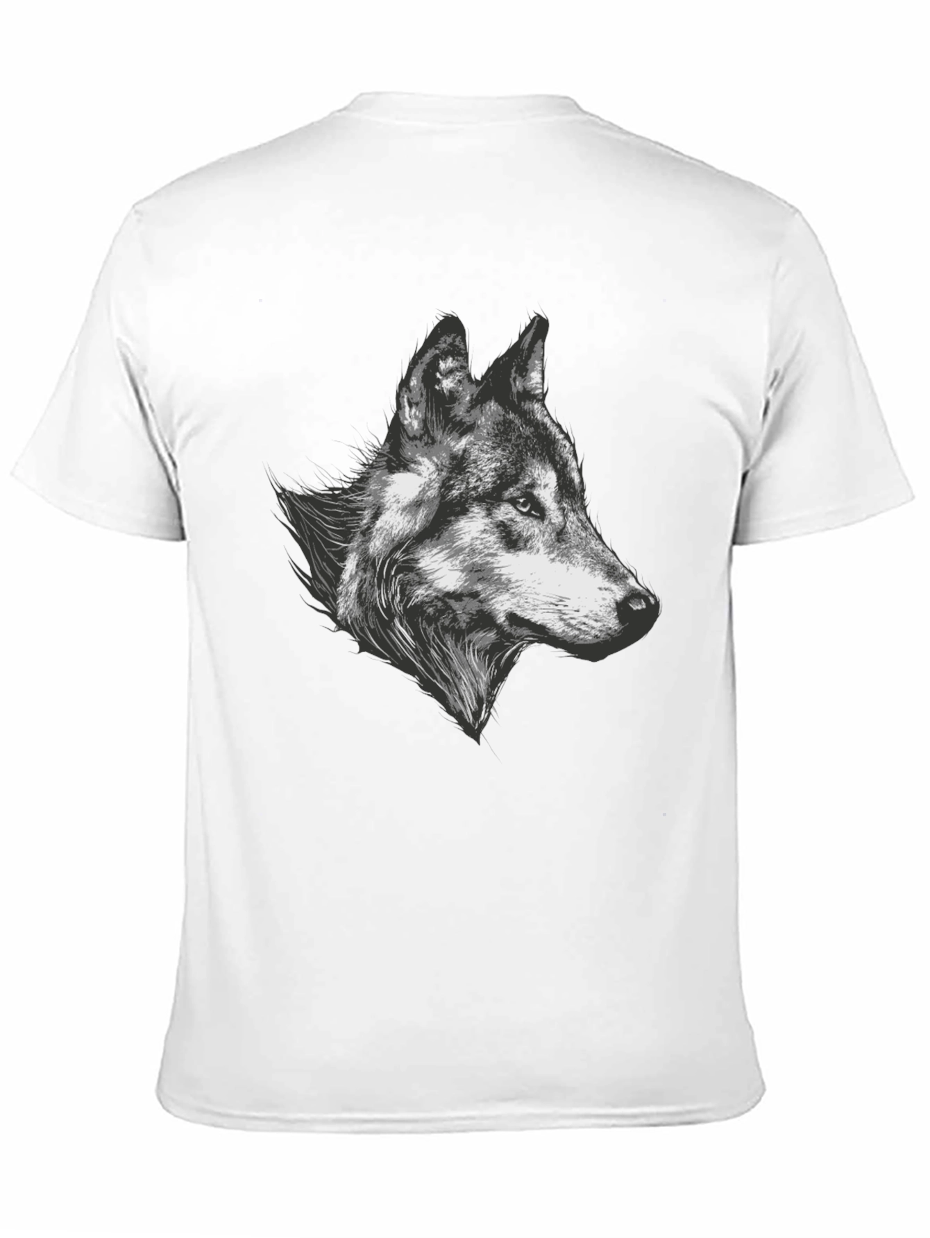 Wolf Graphic Tee - Black Cotton Blend T-Shirt