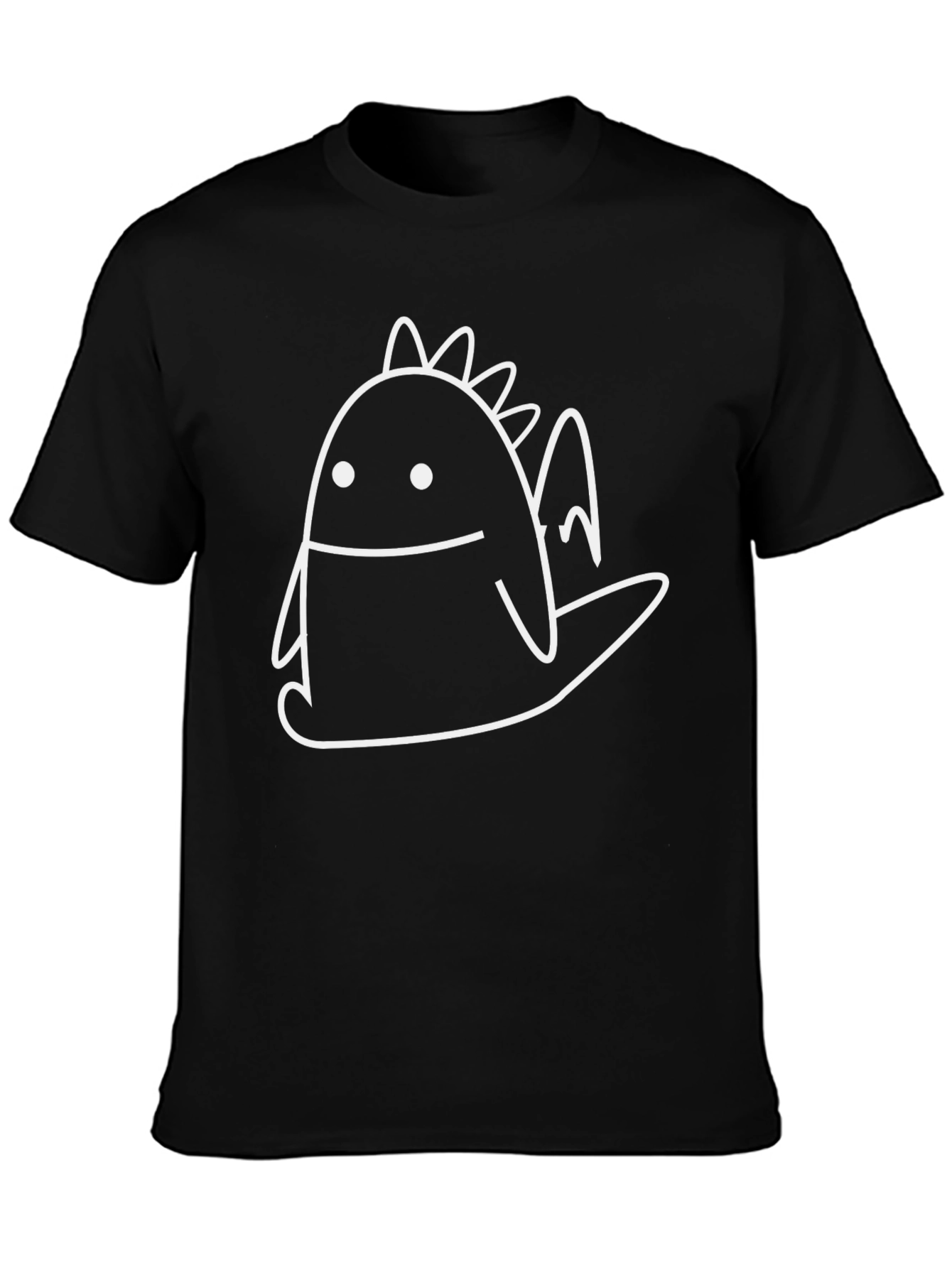 Cartoon Dragon Graphic Black T-Shirt