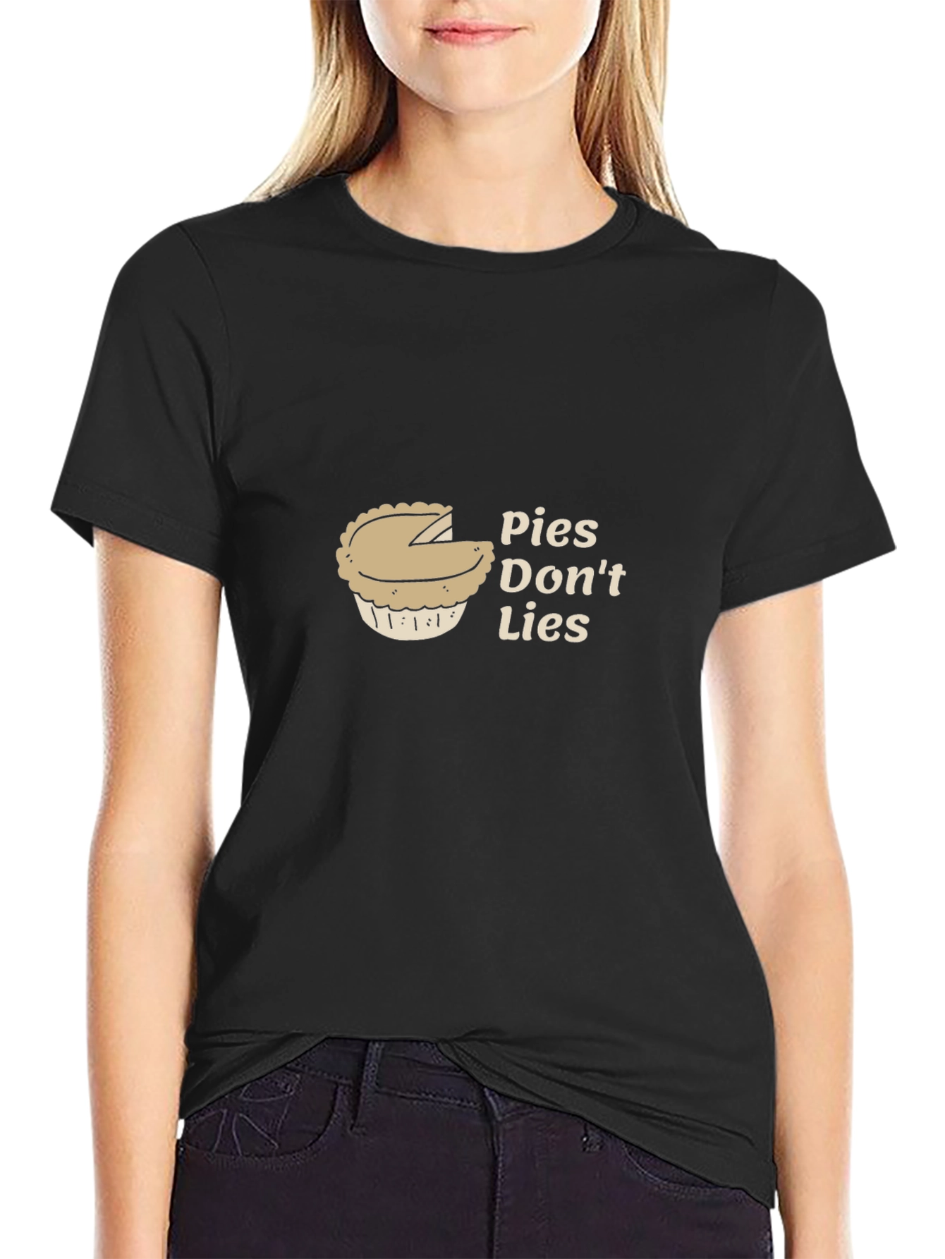 Pies Dont Lies Graphic T-Shirt - Black Cotton Tee