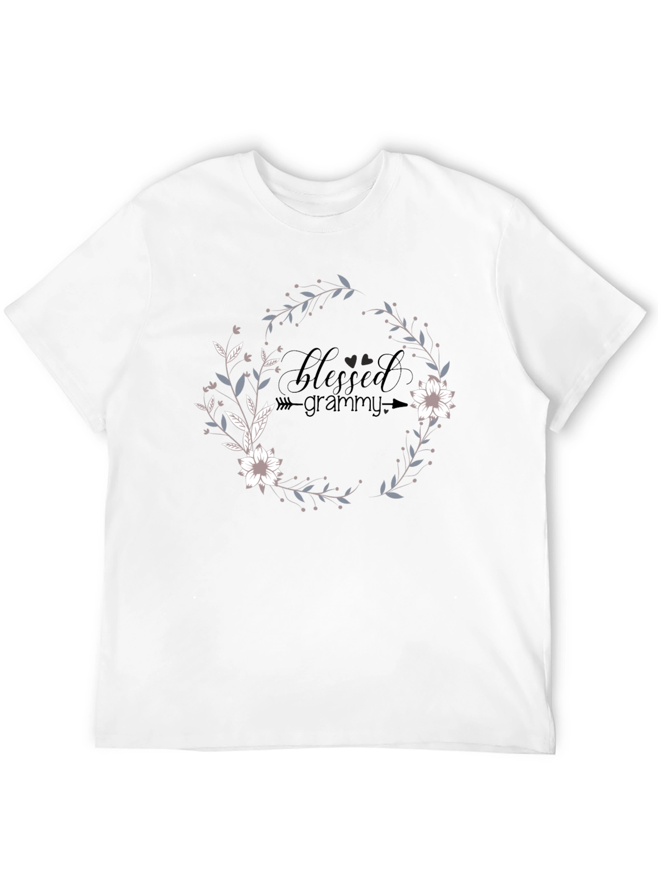 Blessed Grammy Graphic Tee - Floral Wreath Design