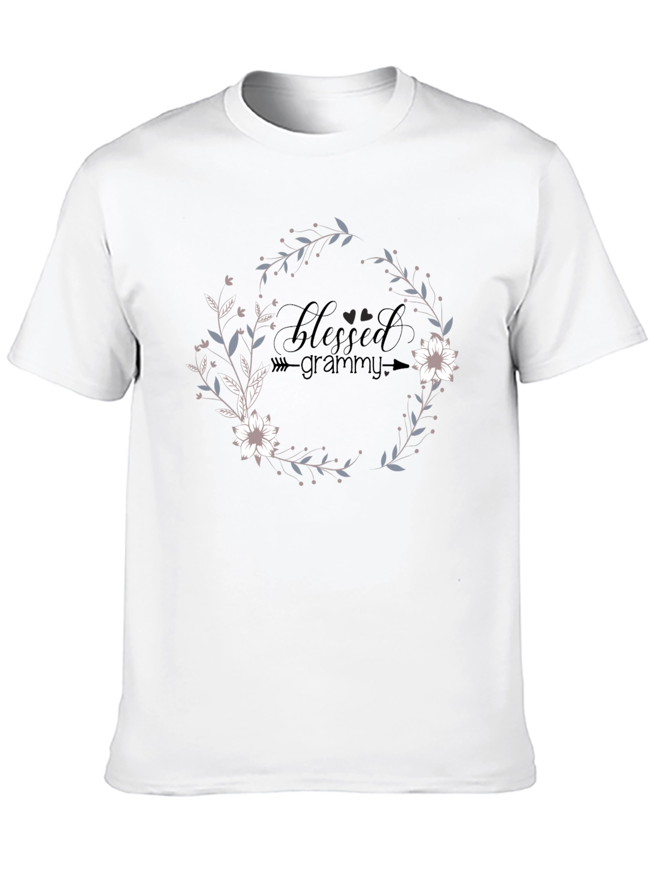 Blessed Grammy Graphic Tee - Floral Wreath Design