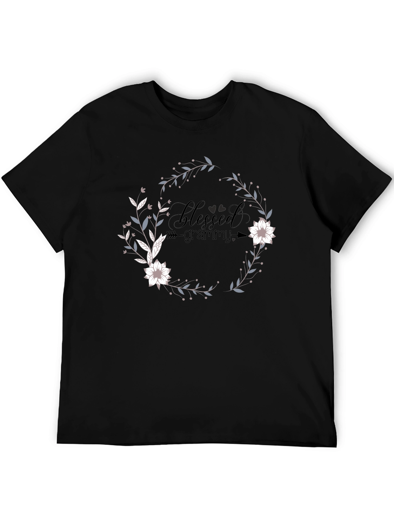 Blessed Grammy Graphic Tee - Floral Wreath Design